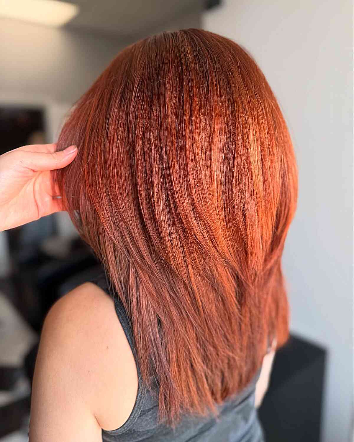 Vibrant Copper Long Layered Cut