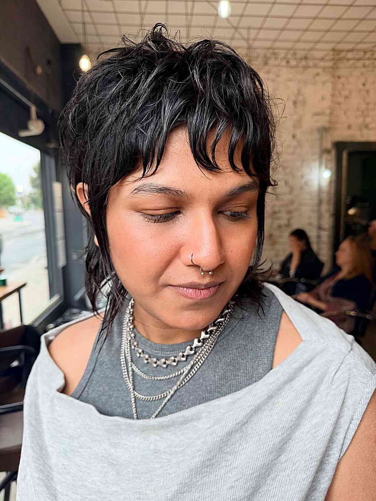 Edgy Modern Mullet with Textured Layers