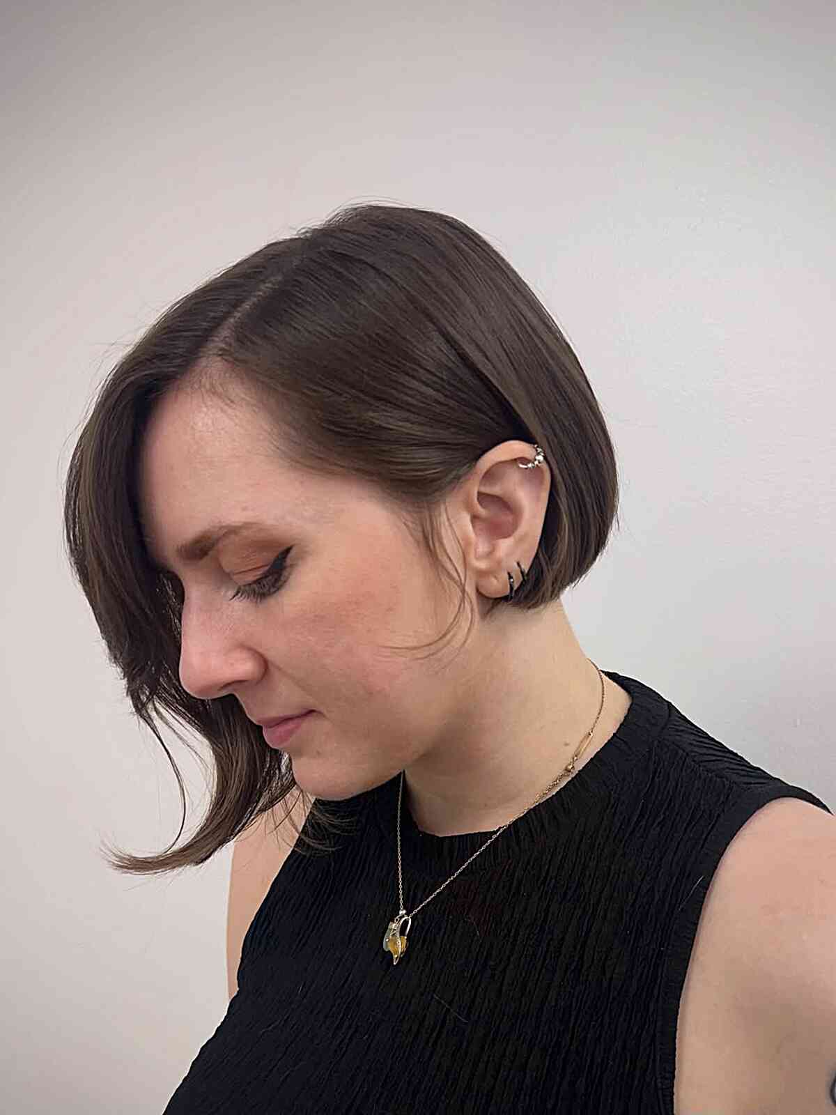 Chic Asymmetrical Bob with Side-Swept Bangs
