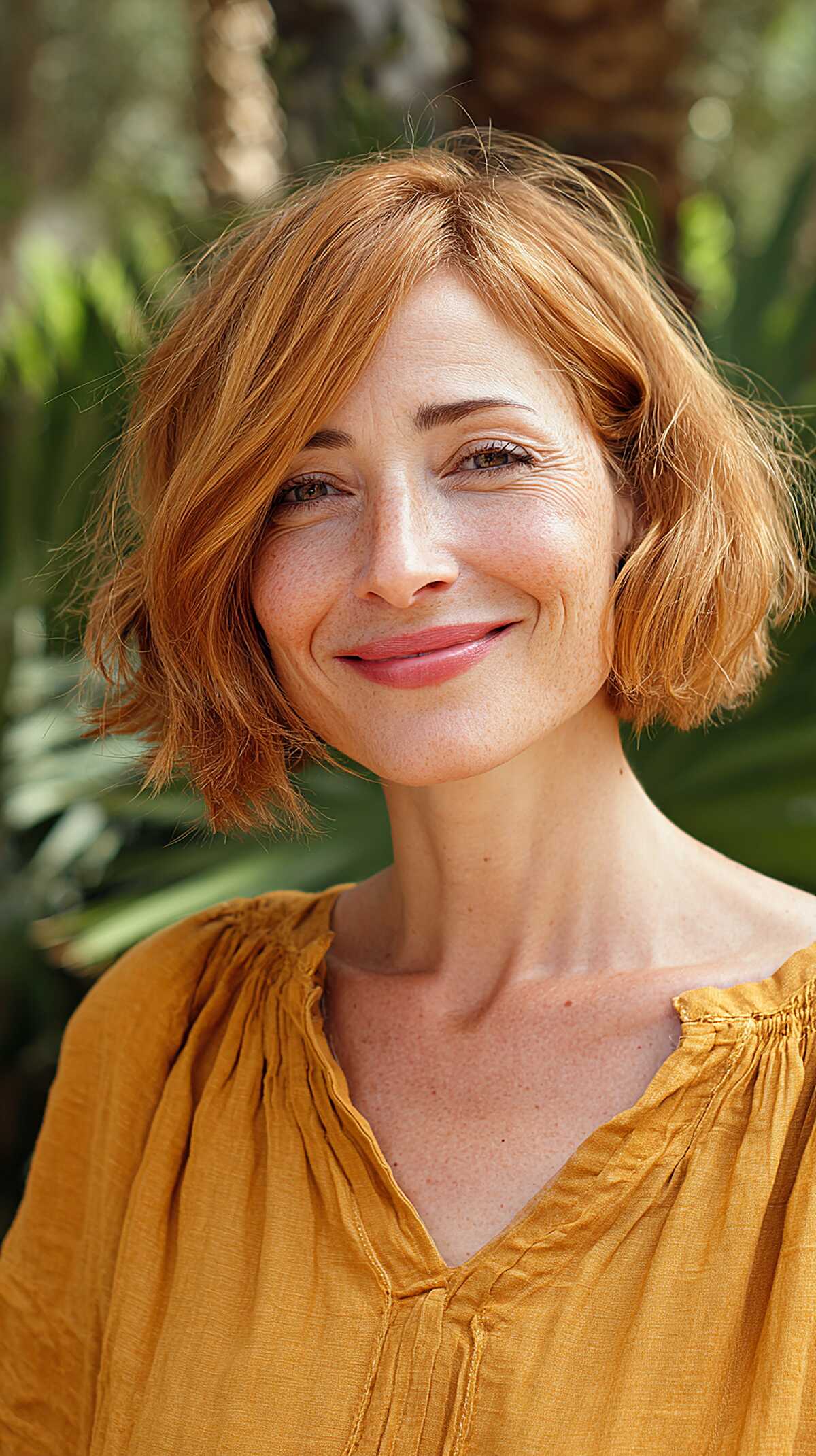 Soft ginger bob with subtle bend and chin length