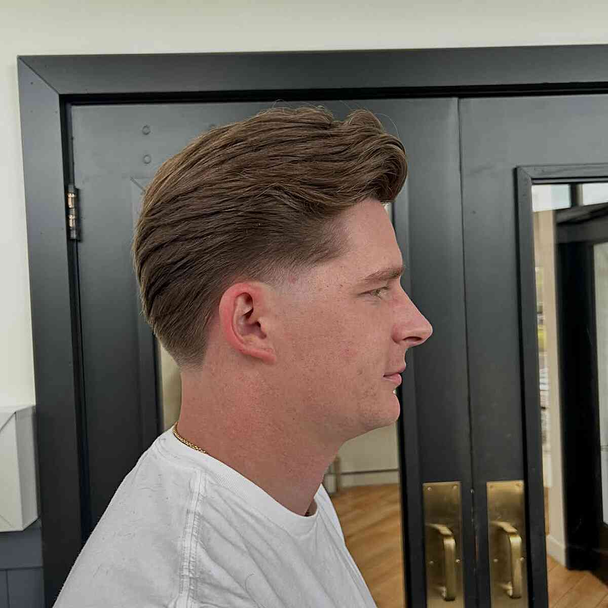 Modern Tapered Pompadour with Textured Finish