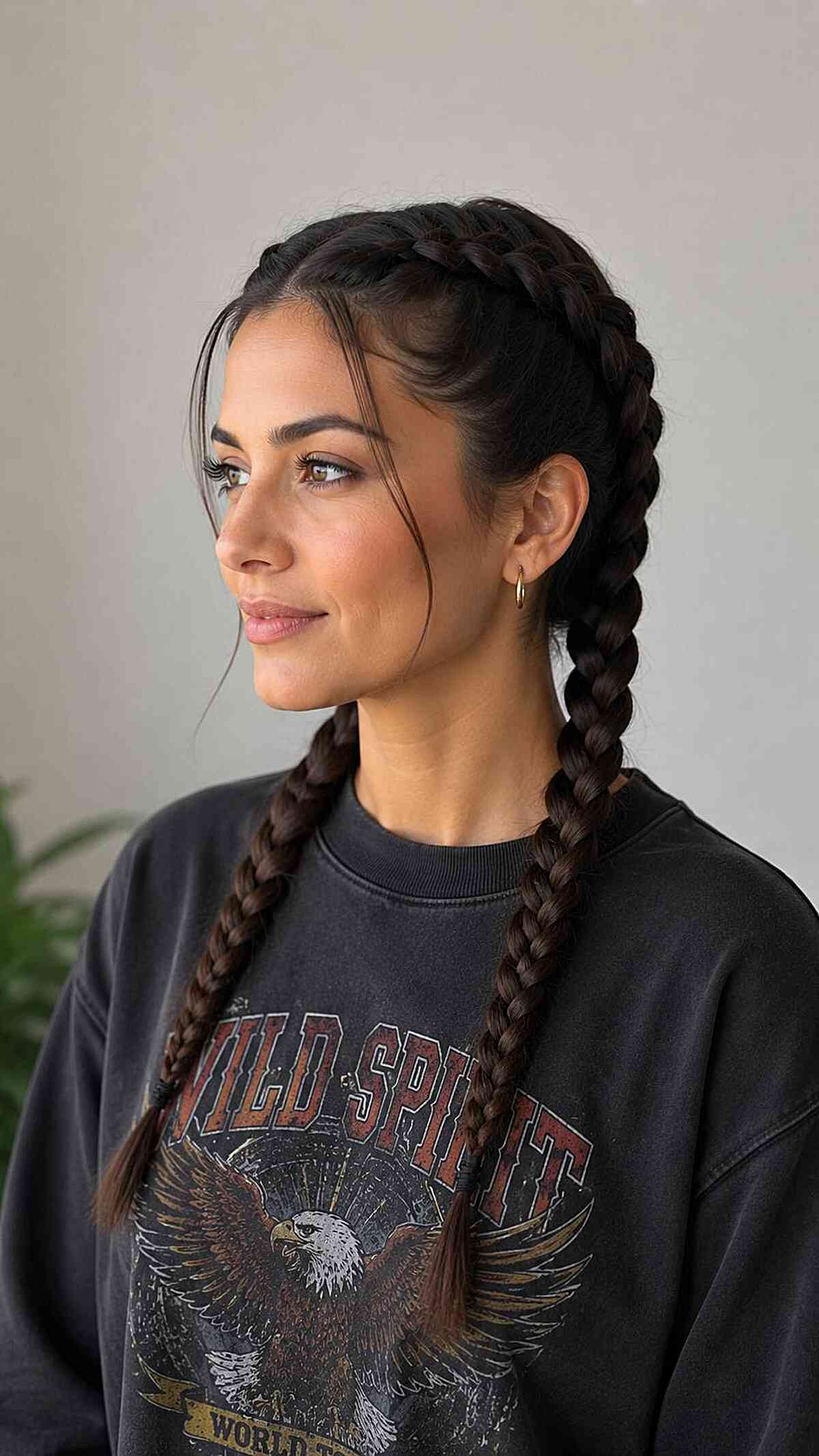 Stylish Double Braids for Effortless Travel