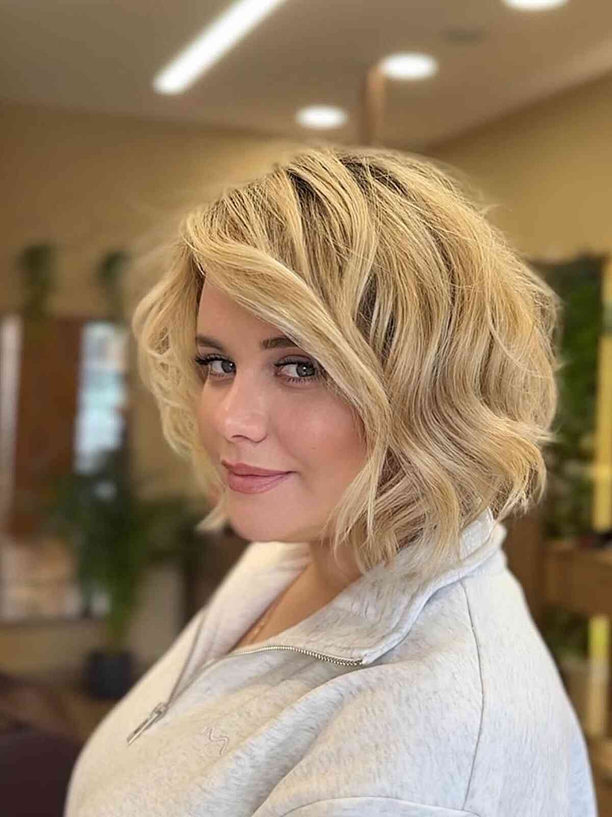 Textured Beachy Waves for Short Hair