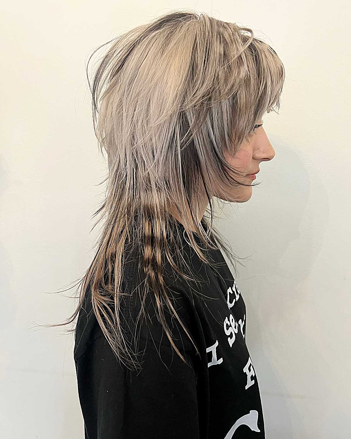 Silver ash jellyfish cut with warm brown showing underneath