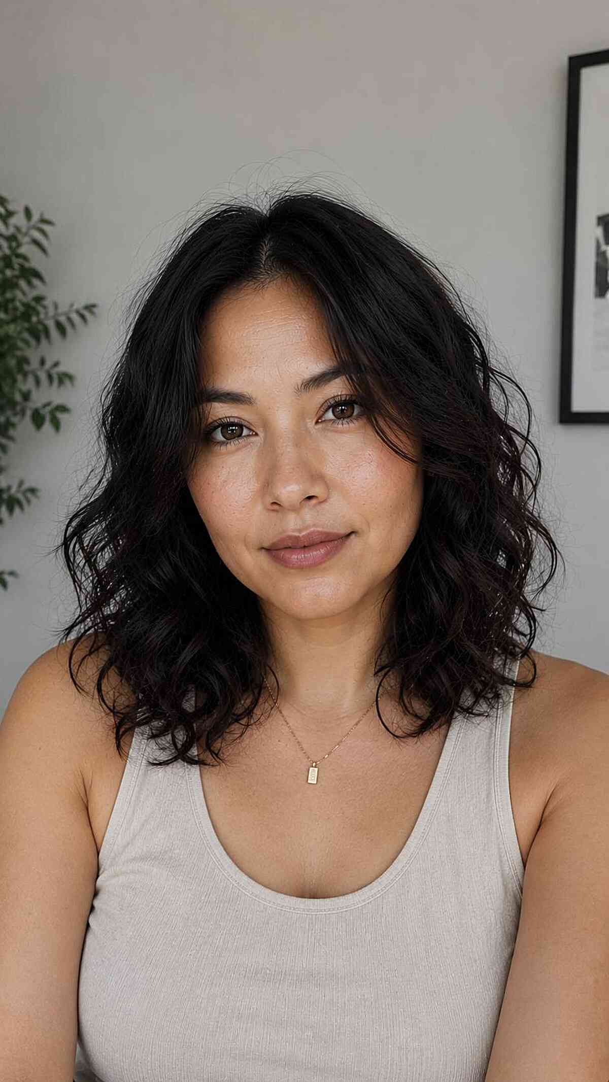 Textured Long Curly Bob