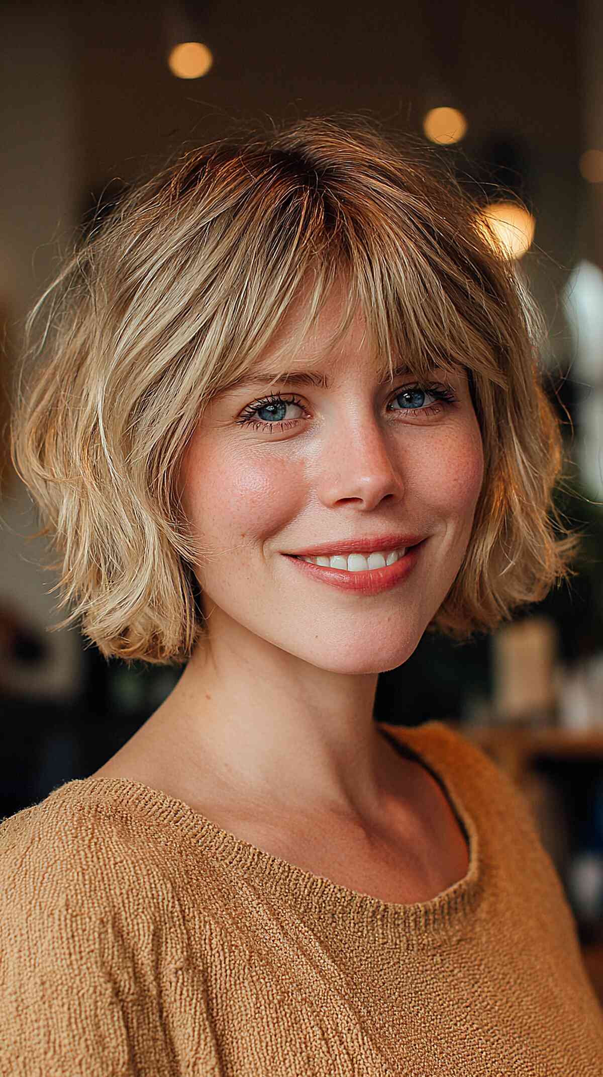 Effortless Short Shaggy Bob with Textured Layers