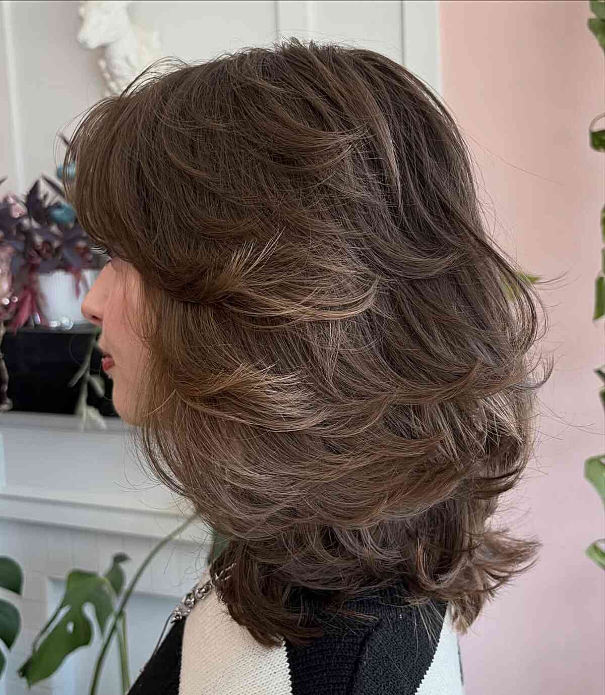 Textured 90s Layered Hairstyle with Volume