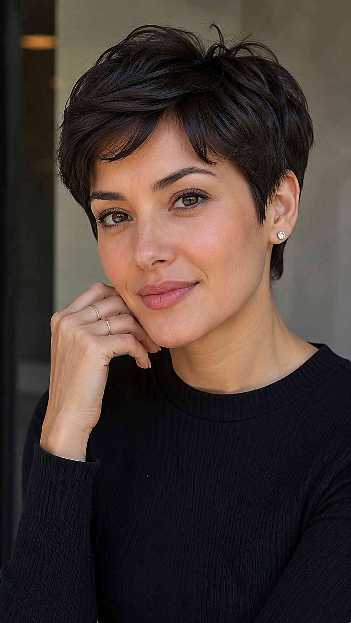 Stylish Textured Pixie Cut for Oval Faces