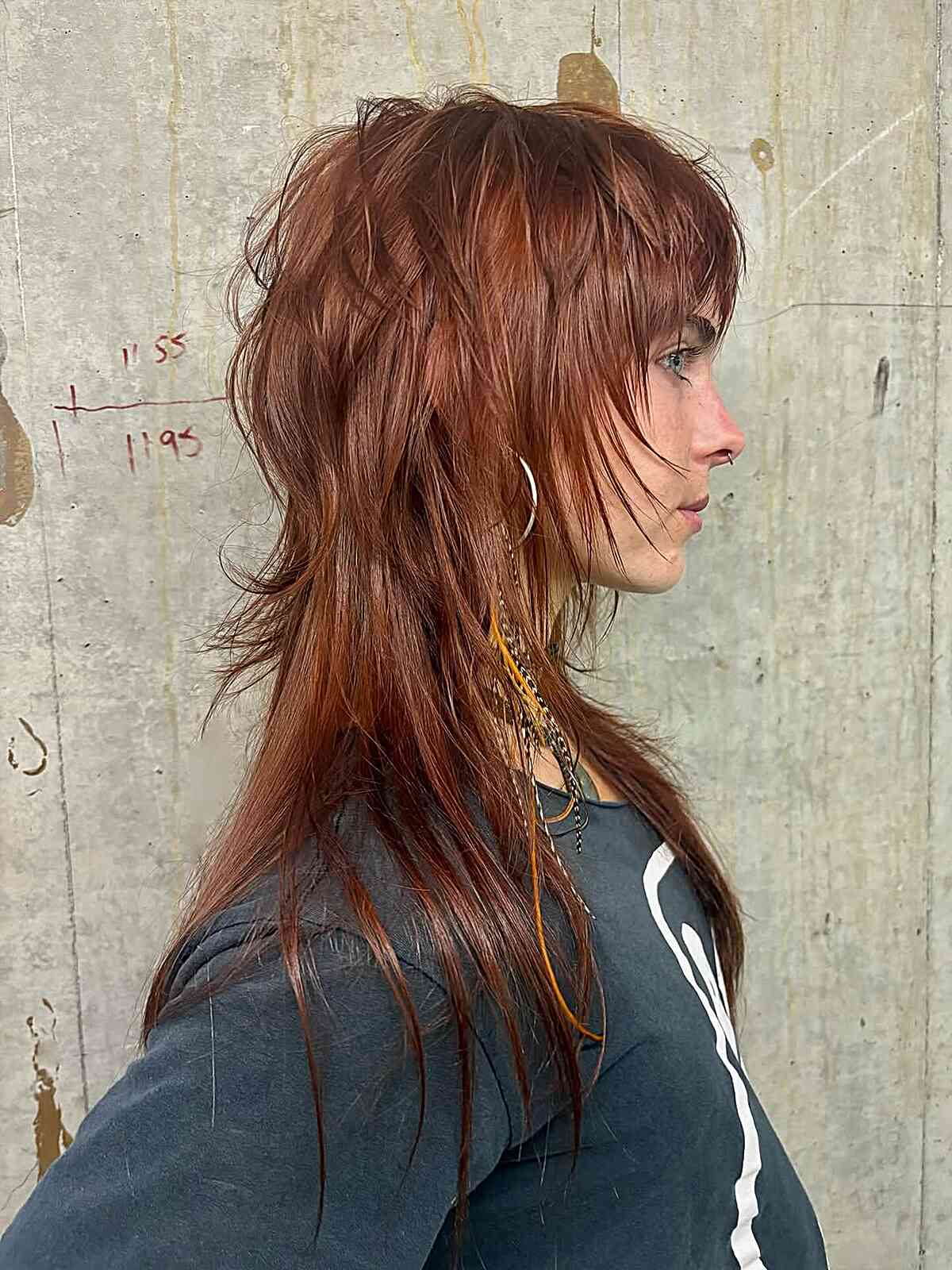 Copper Shaggy with Feathered Layers