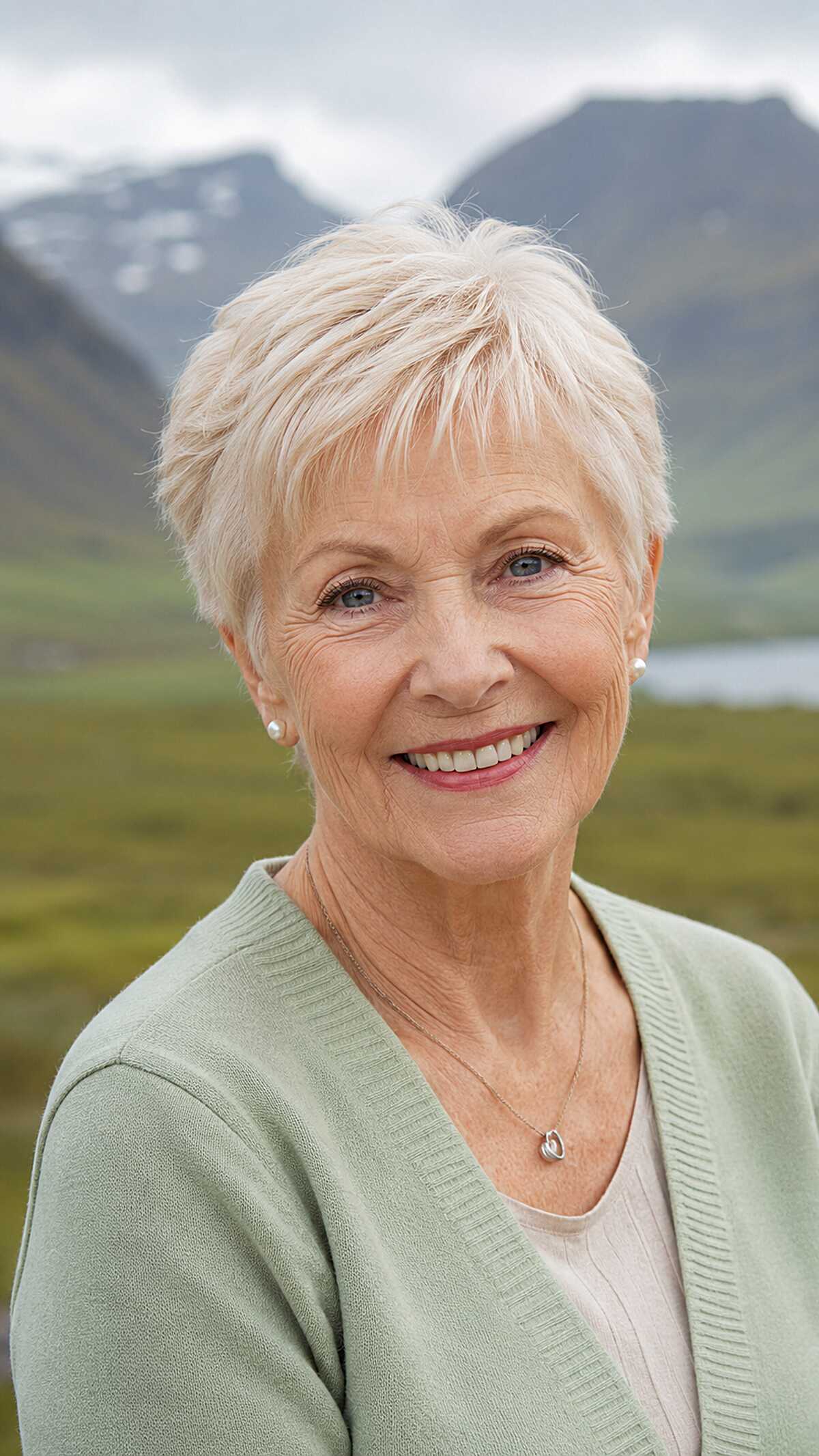 Platinum tapered pixie with feathered top layers