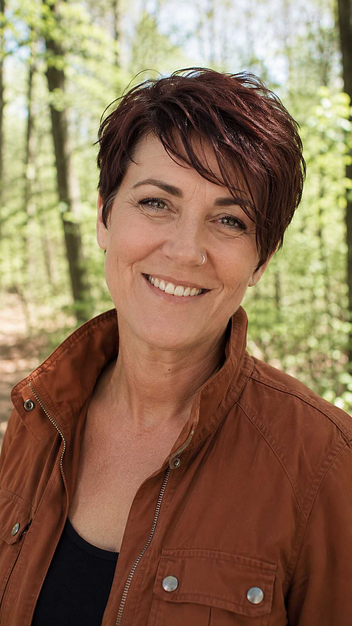 Deep Plum Pixie with Directional Piecey Top