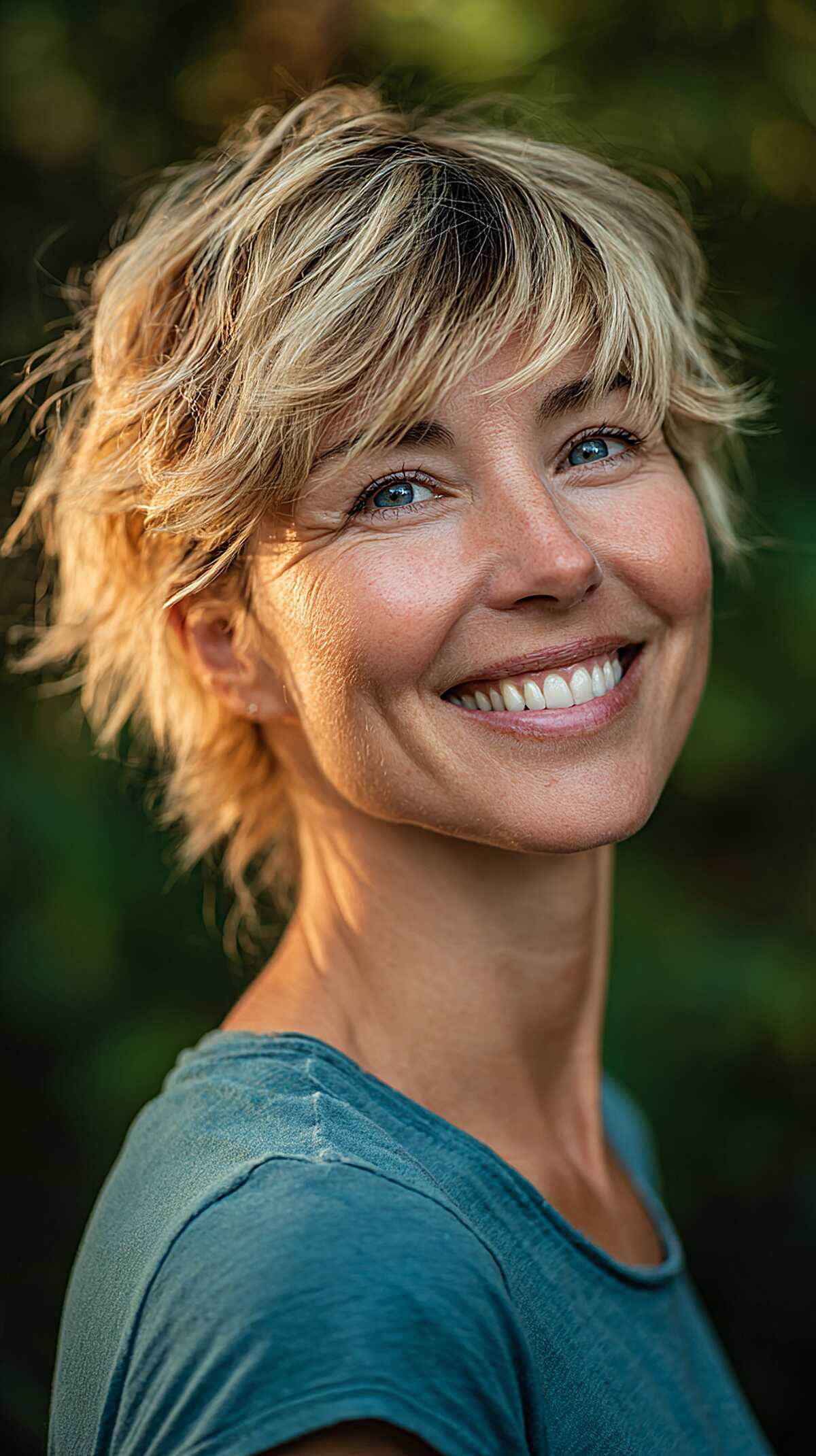 Grown-Out Blonde Shag with Razor-Cut Fringe