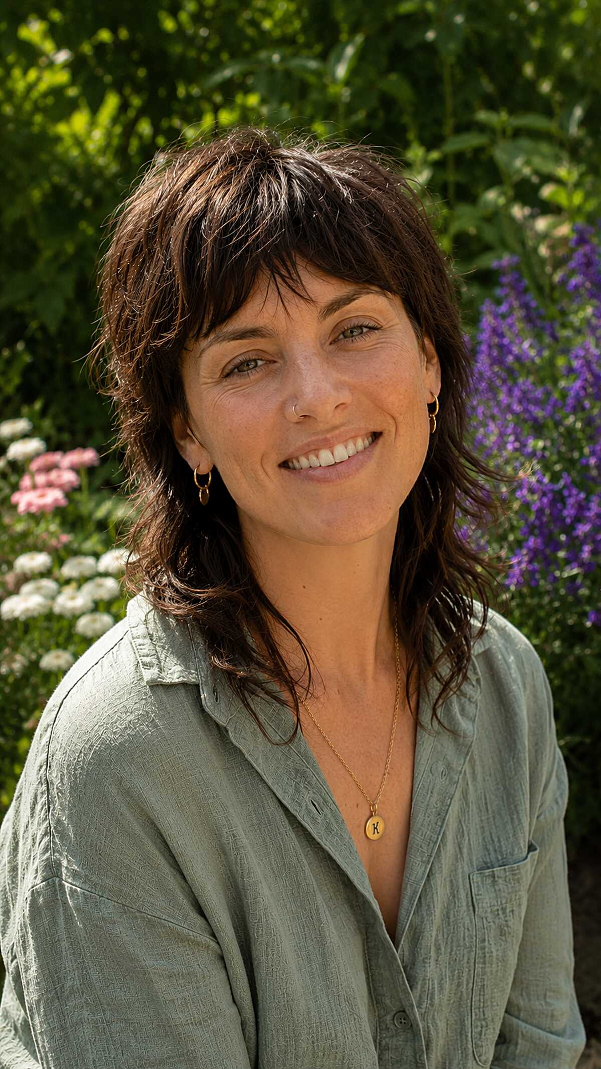 Lived-In Brunette Shag with Heavy Fringe