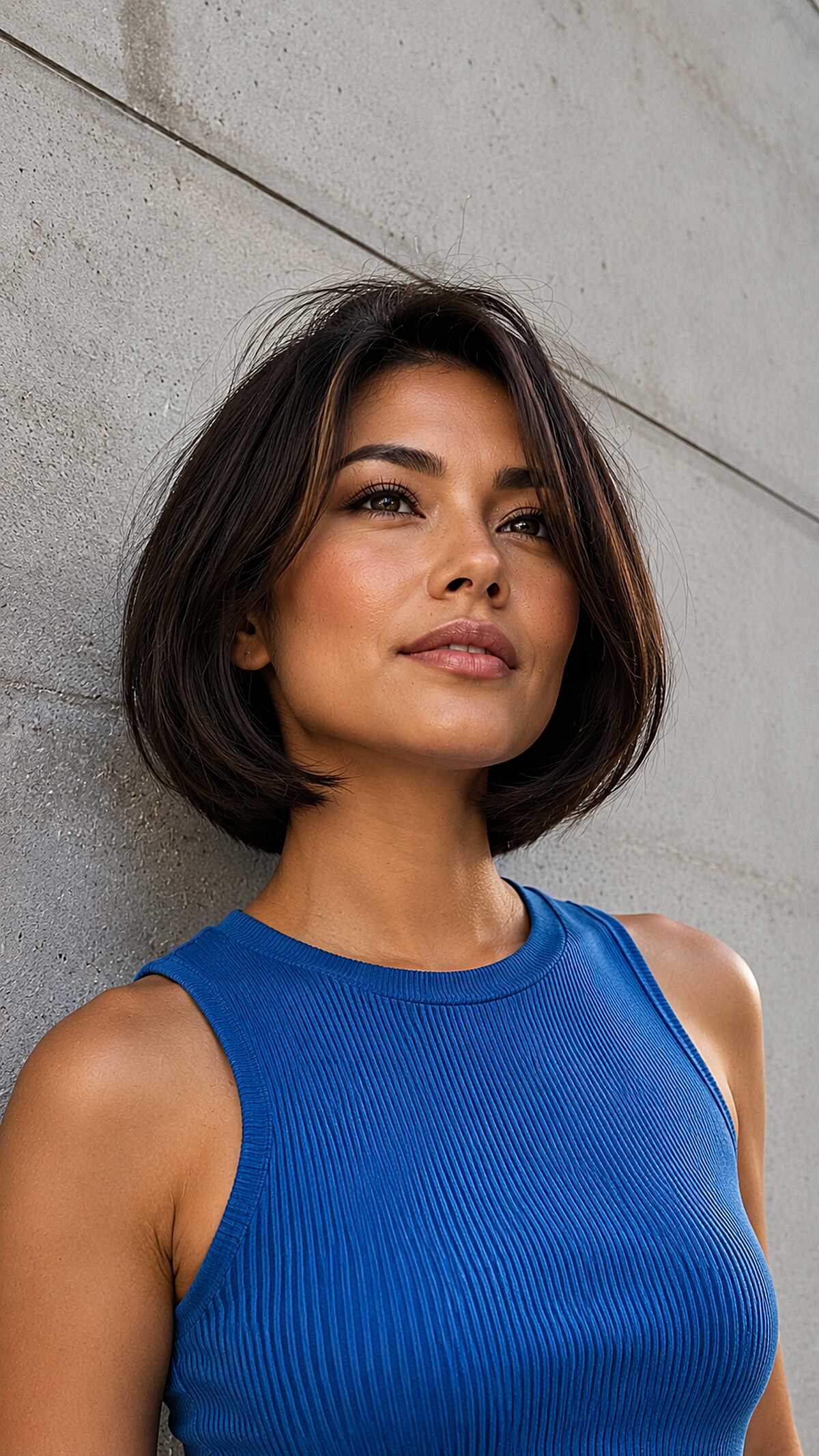 Soft Dark Chin-Length Bob with Inward Bend