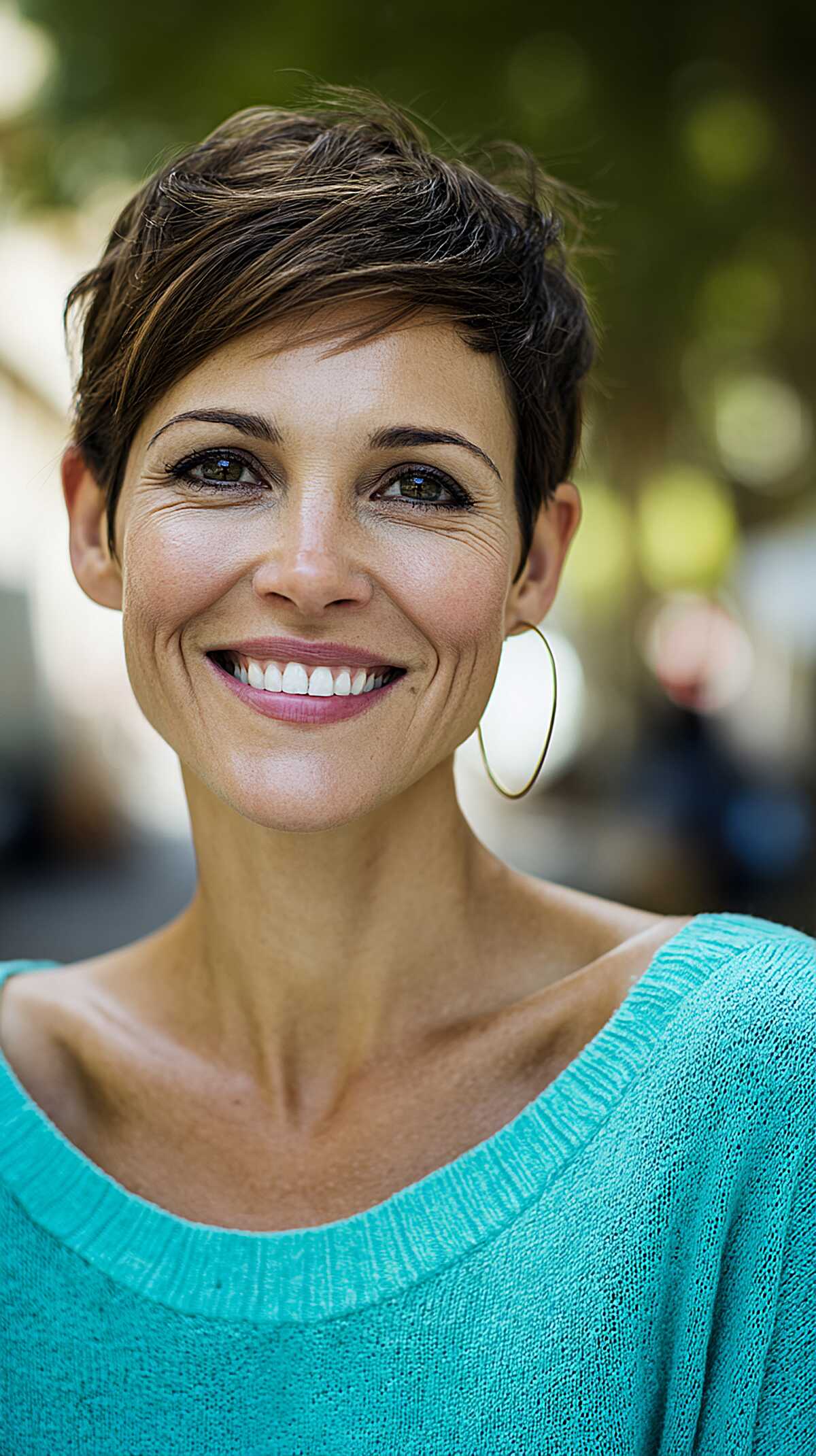 Swept Brunette Pixie with Point-Cut Softness