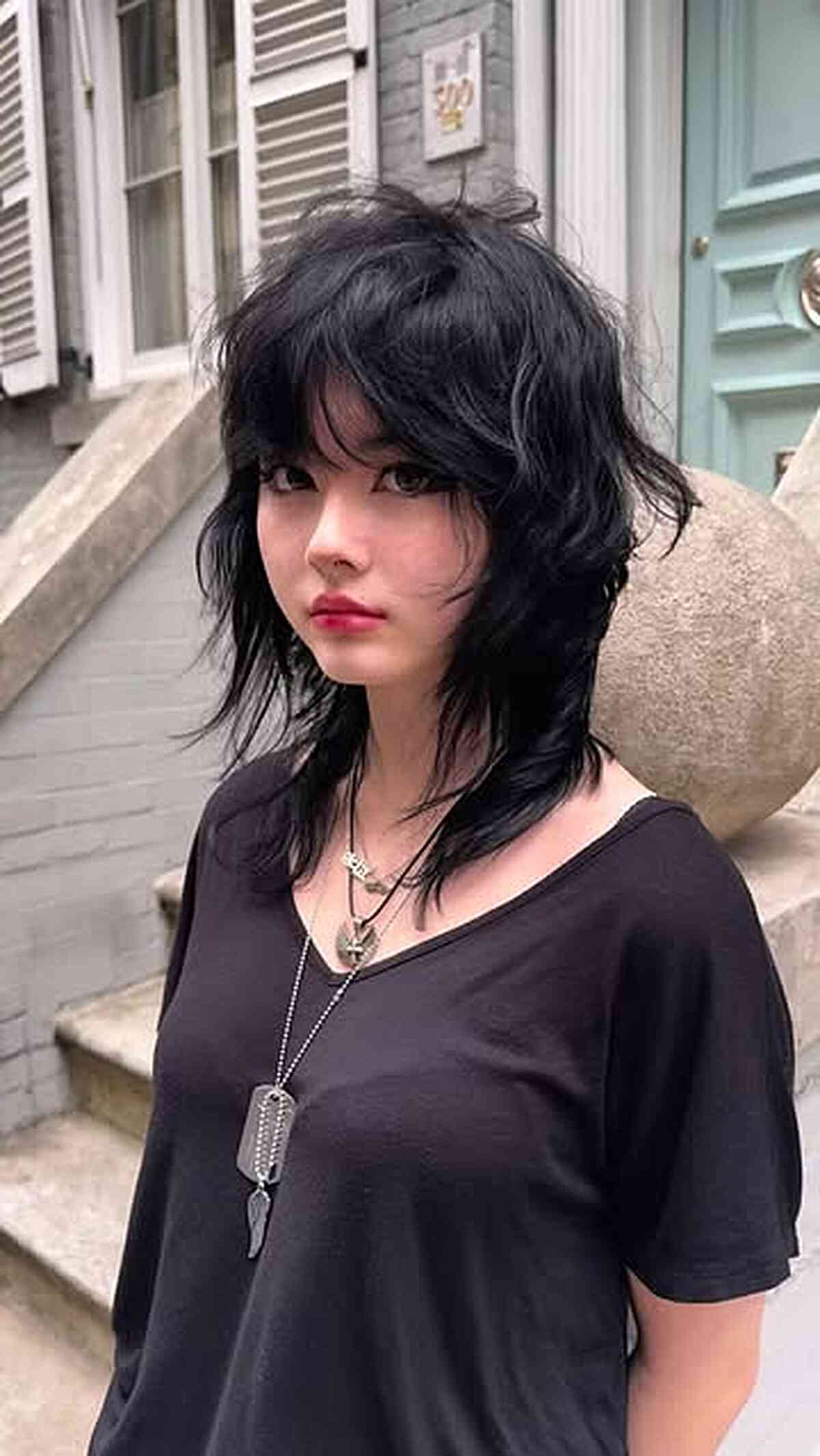 Textured Wolf Cut with Bangs