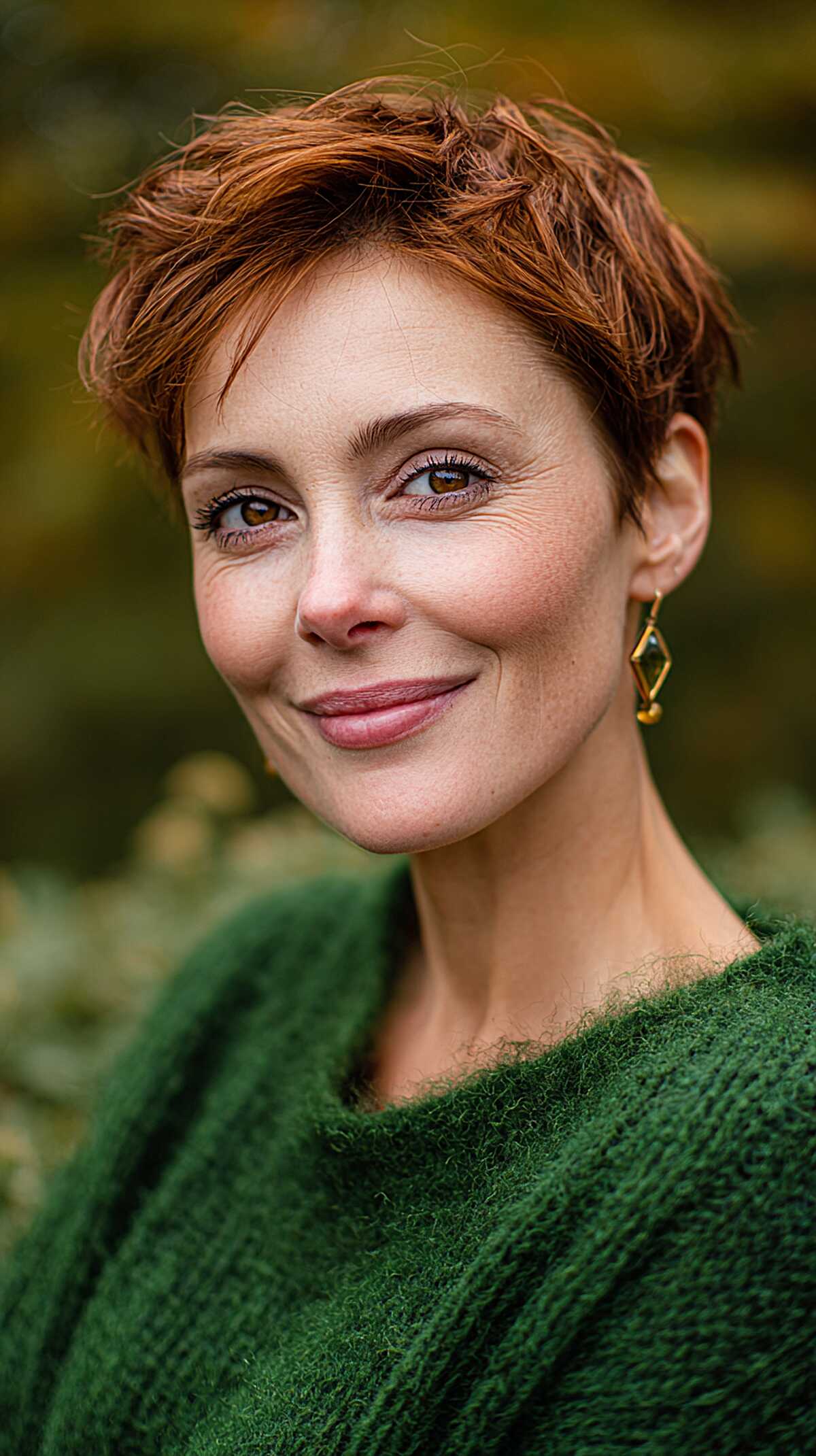 Warm Copper Pixie with Lived-In Texture