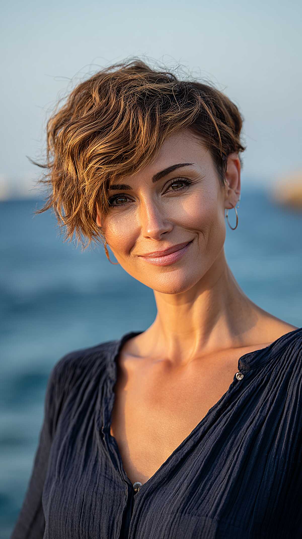 Wavy Copper Pixie with Asymmetric Weight