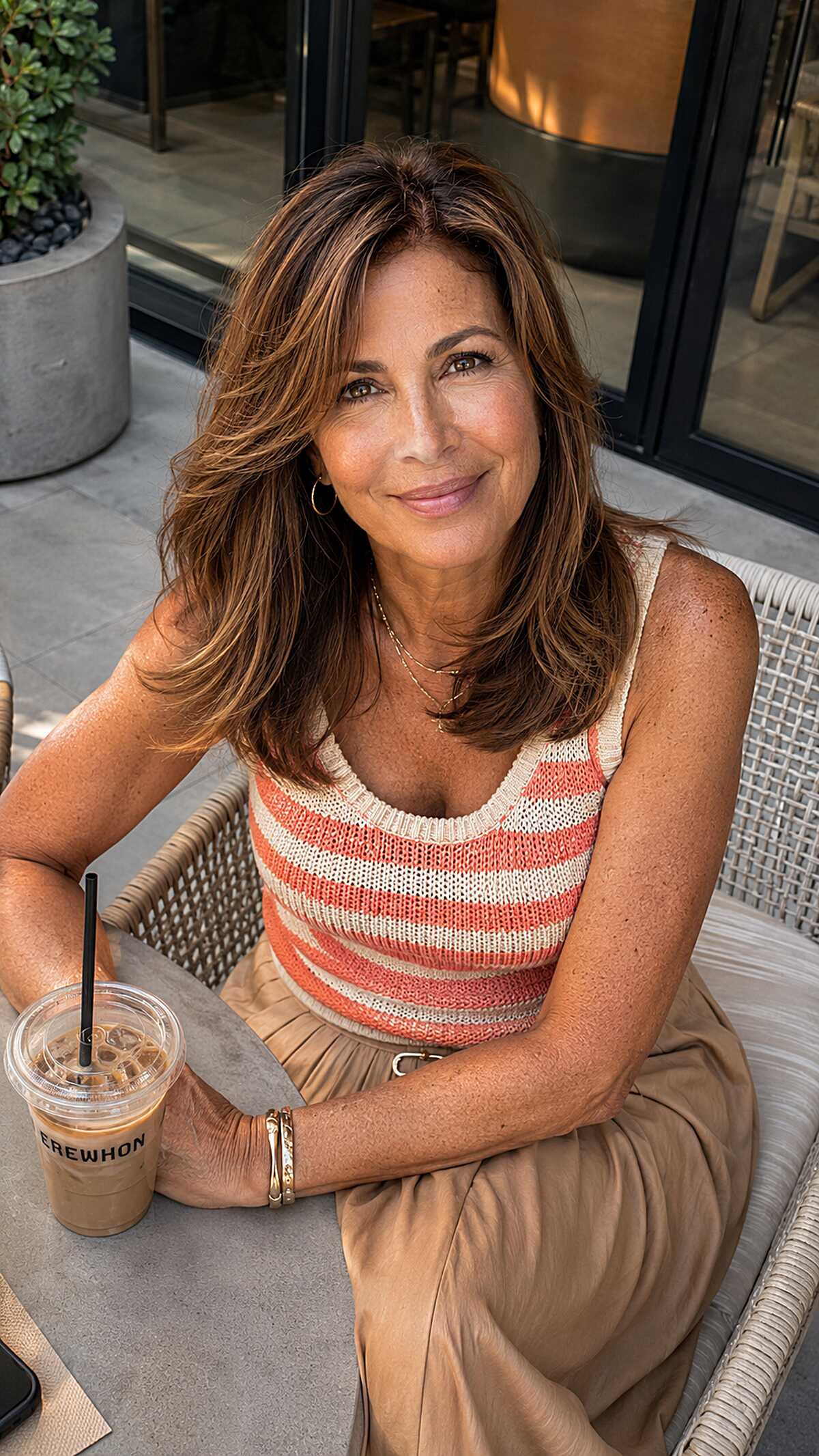 Collarbone Brunette with Sun-Kissed Interior Layers