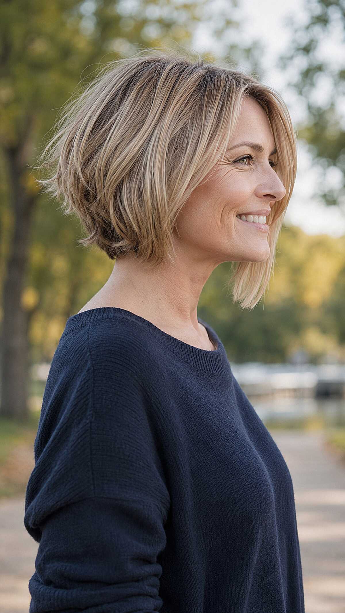 Lived-In Blonde Angled Bob with Pieced Layers