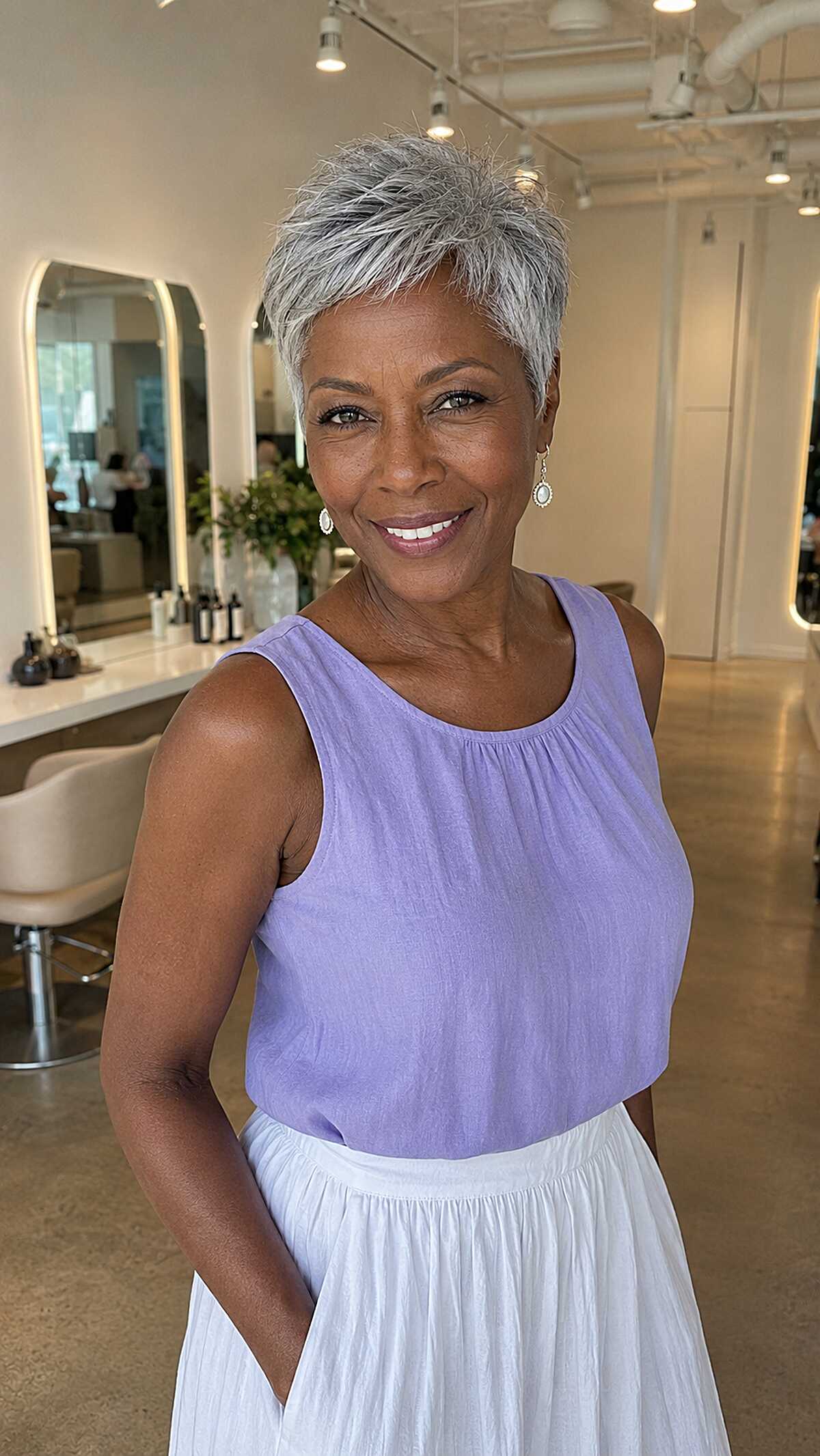 Textured Silver Pixie with Natural Salt and Pepper