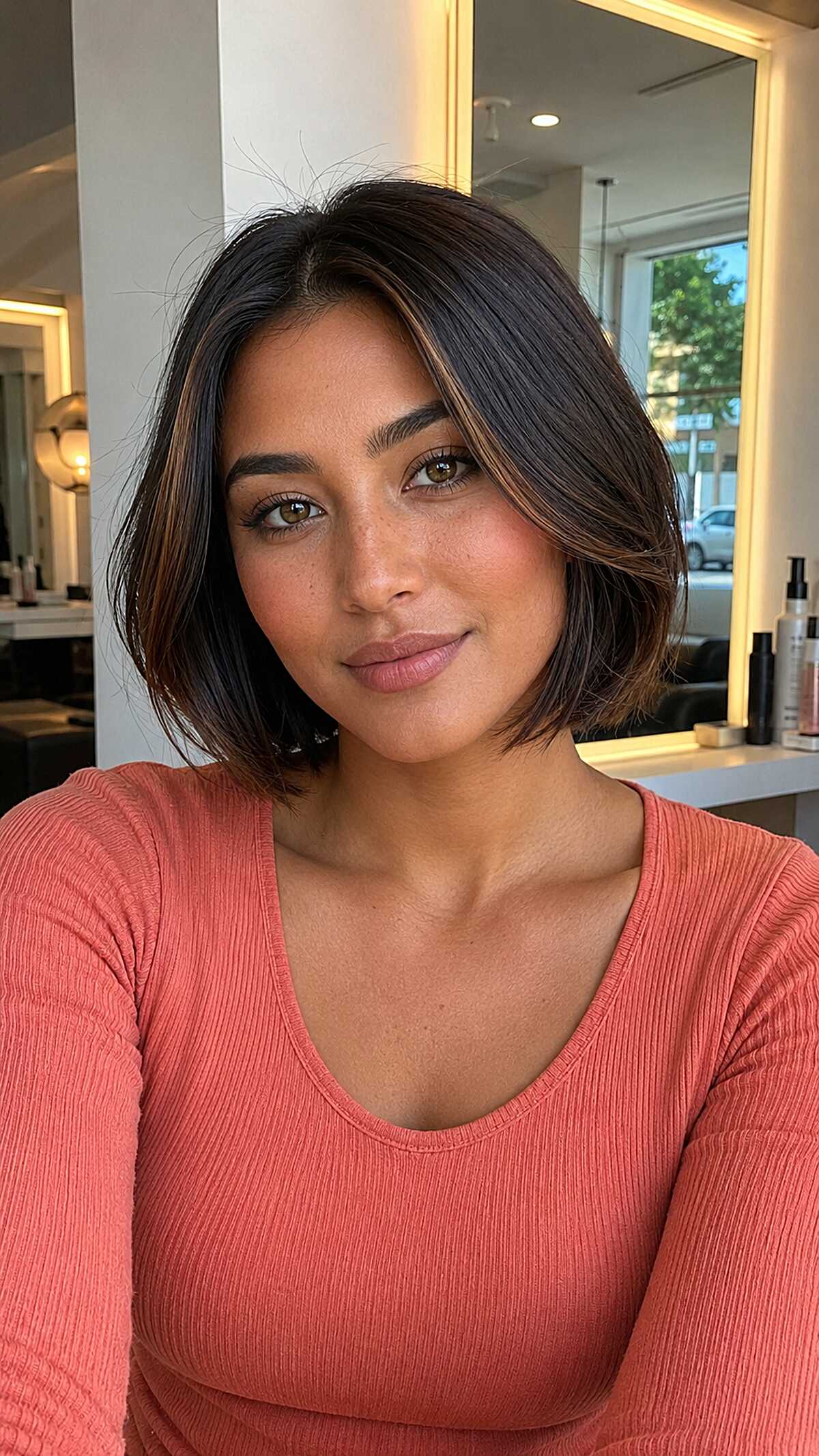 Blunt Jaw Bob with Warm Underpeek Highlights