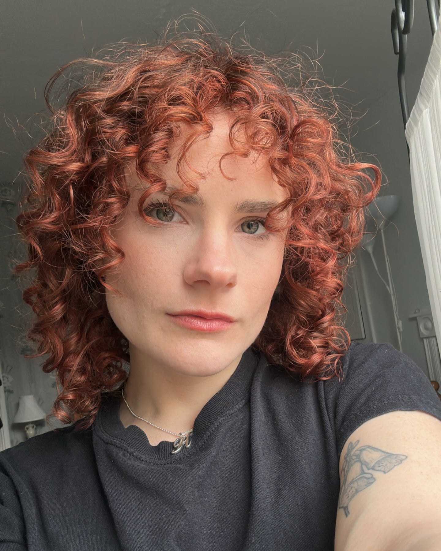 Burnished Copper Ringlets with a Curly Shag Fringe