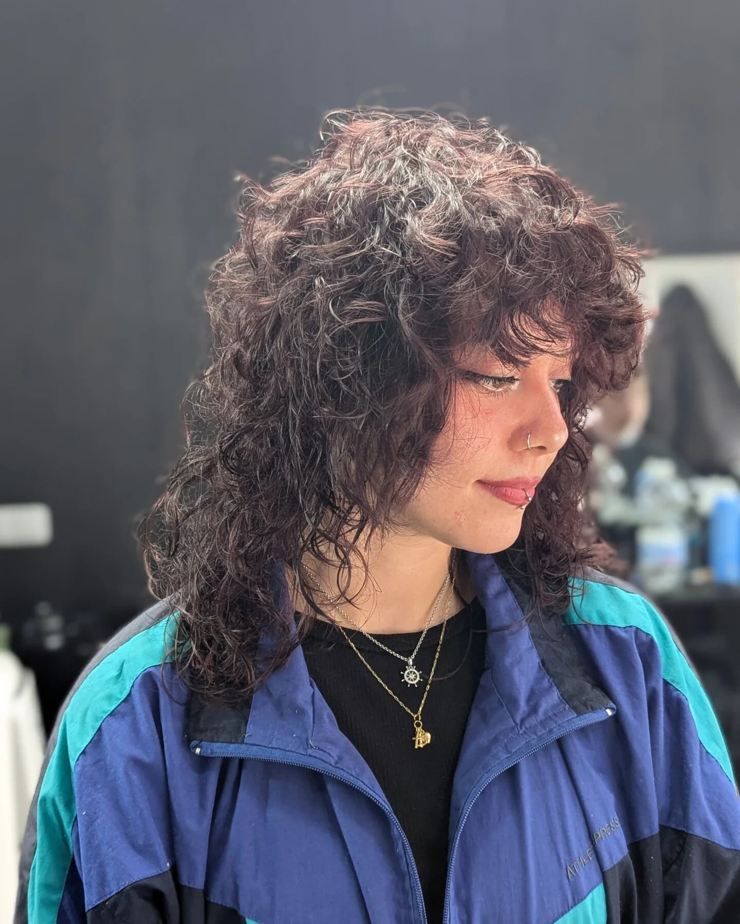 Curly Wolf Cut with Heavy Fringe