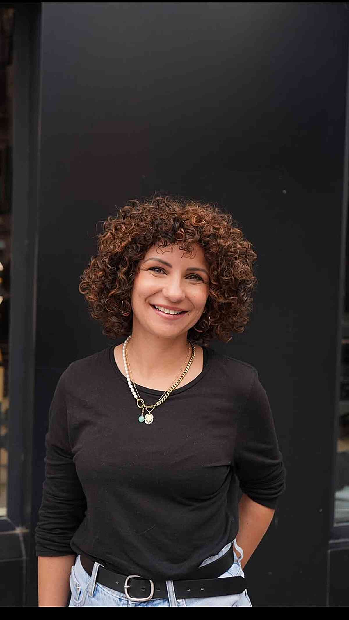 Natural Curly Bob with Defined Curls