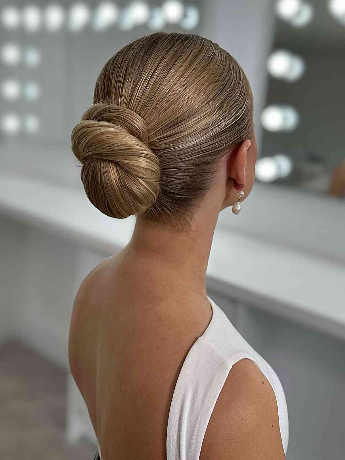 Sleek Twisted Low Bun for Medium Hair