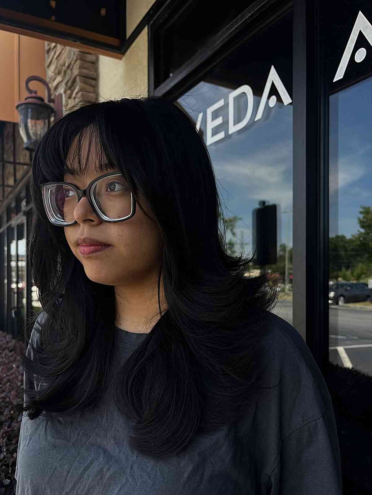 Stylish Wispy Bangs with Long Layers
