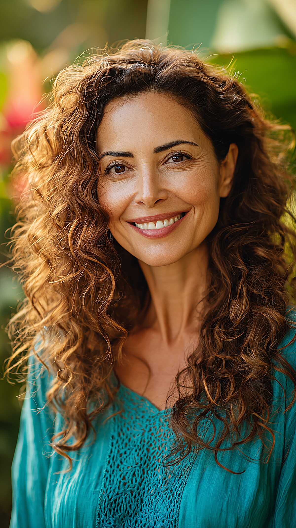 Long Sunlit Curls with Subtle Warm Pieces and Minimal Layering