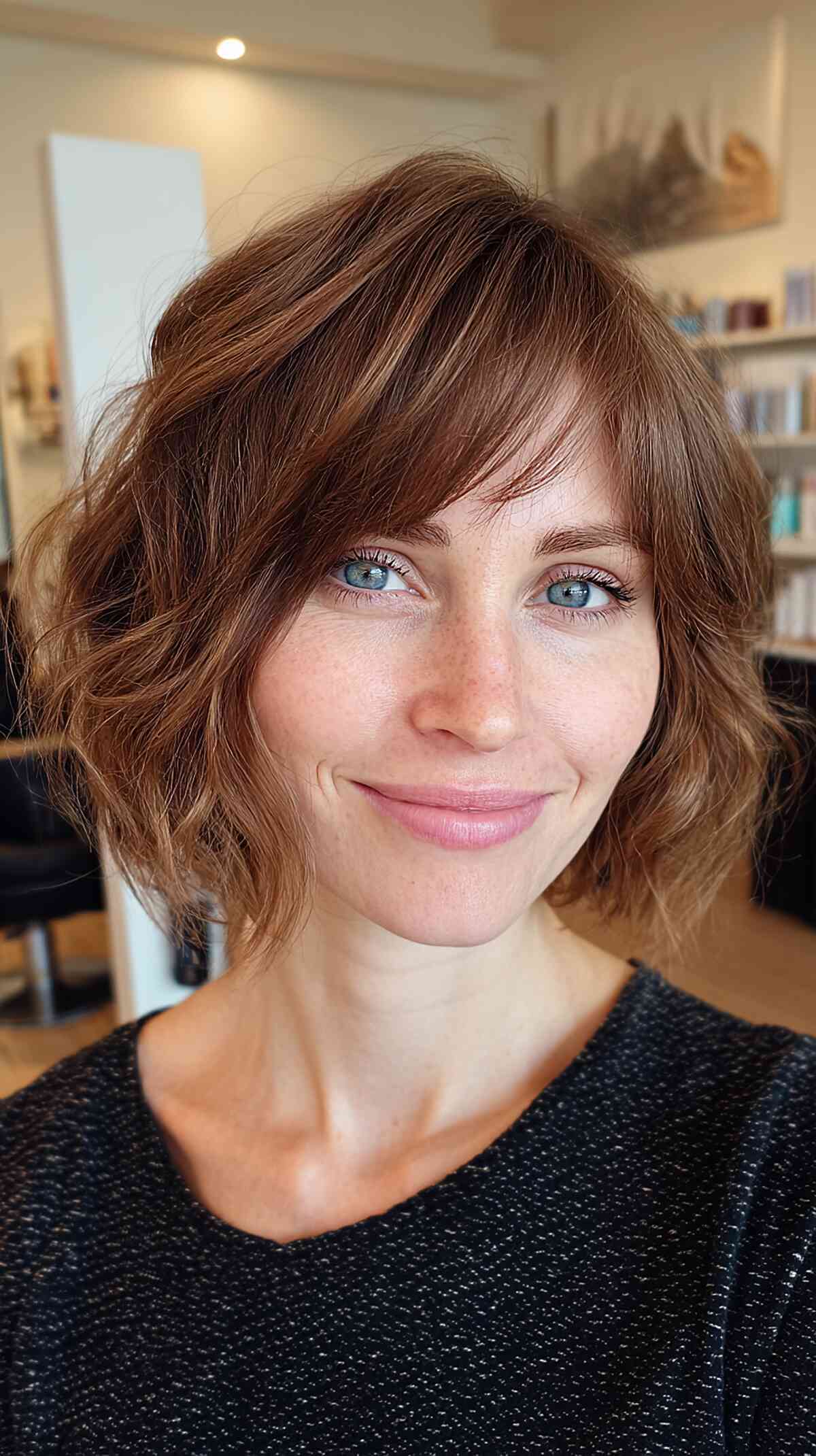 Trendy Choppy Bob with Bangs