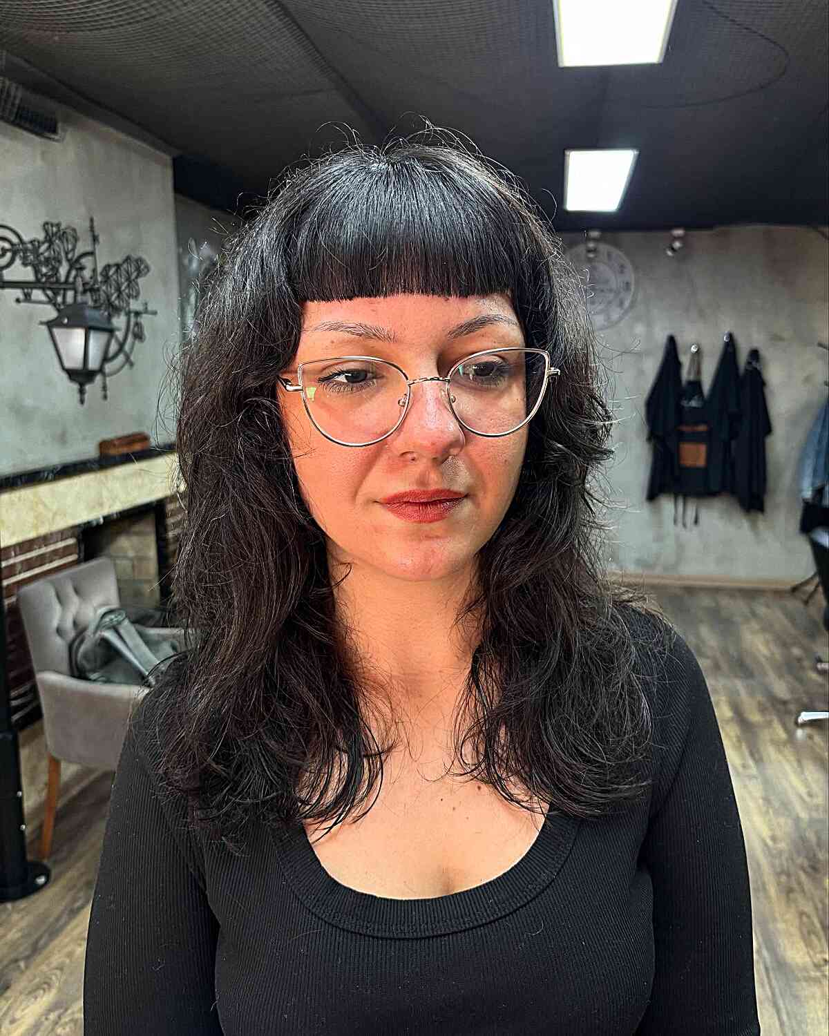 Textured Wolf Cut with Bold Bangs