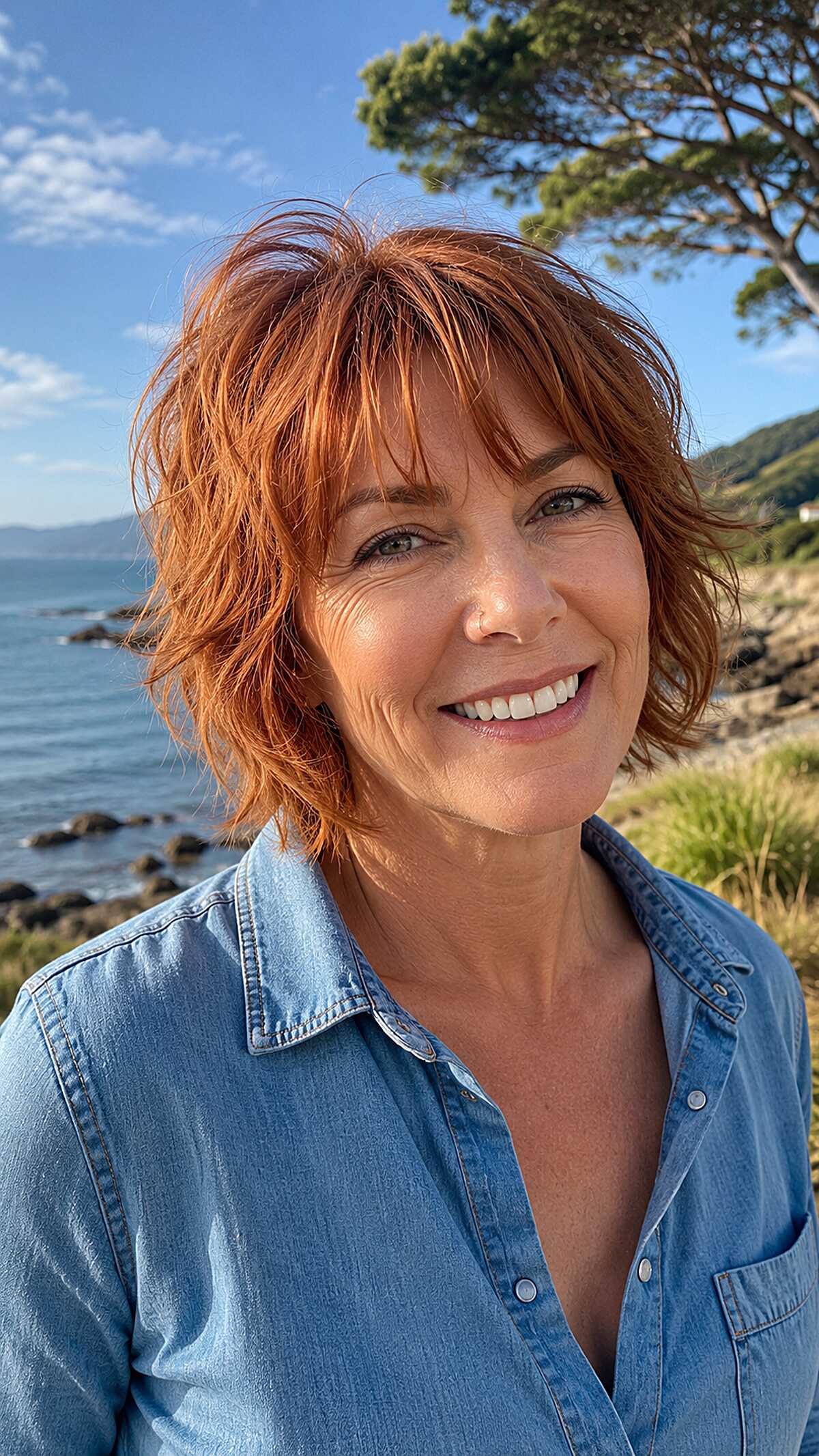 Copper Shag with Razored Layers and Soft Fringe