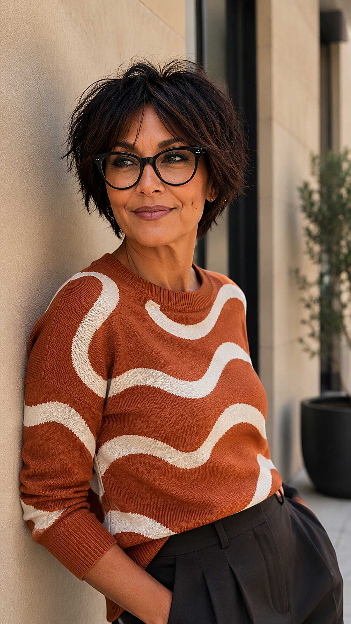 Dark Brunette Choppy Short Shag With Flicked Ends