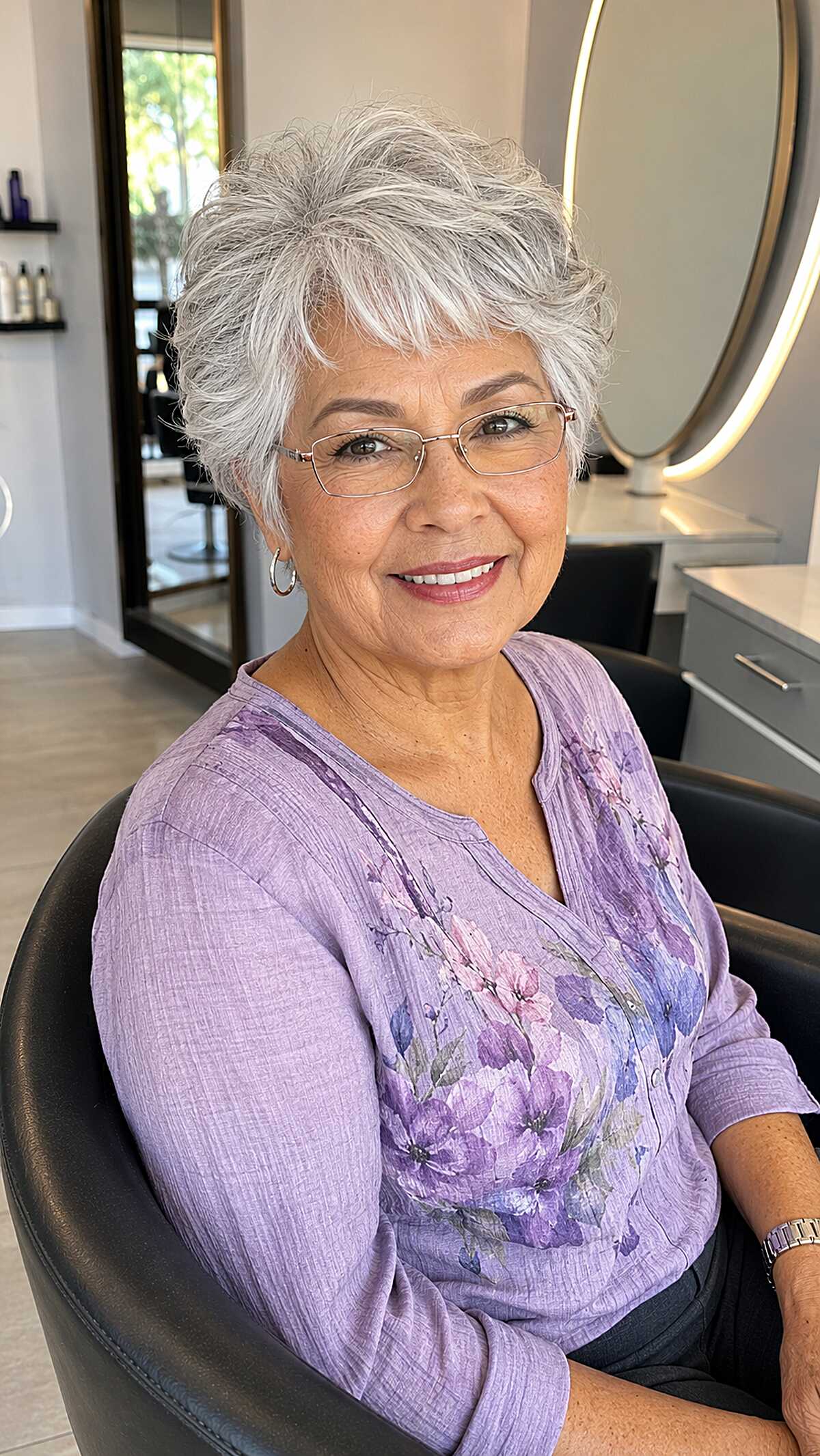 Textured Silver Pixie With Feathered Crown