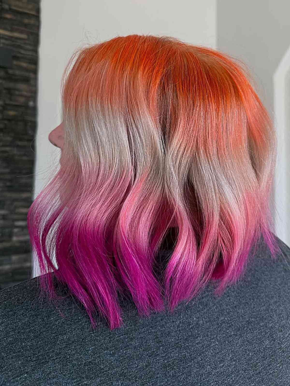 Vibrant Sunset Sorbet Color Melt with Textured Waves