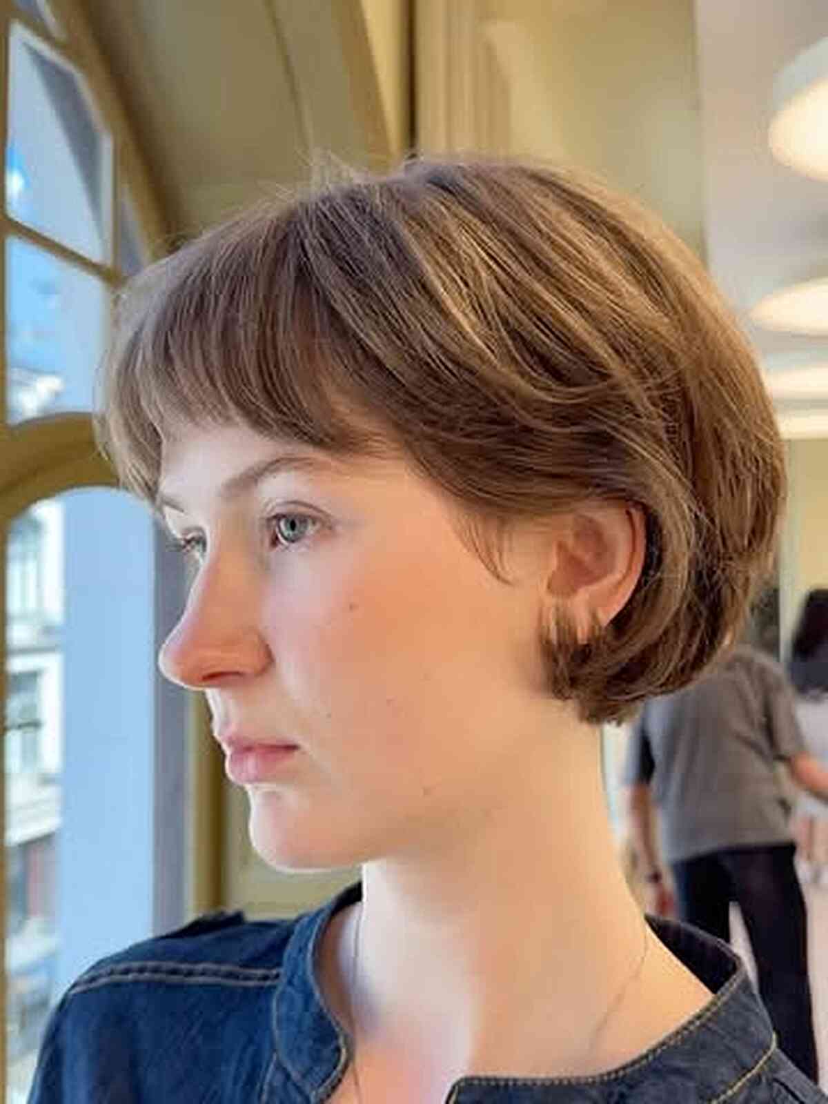Chic French Bob with Micro Bangs for Fine Hair