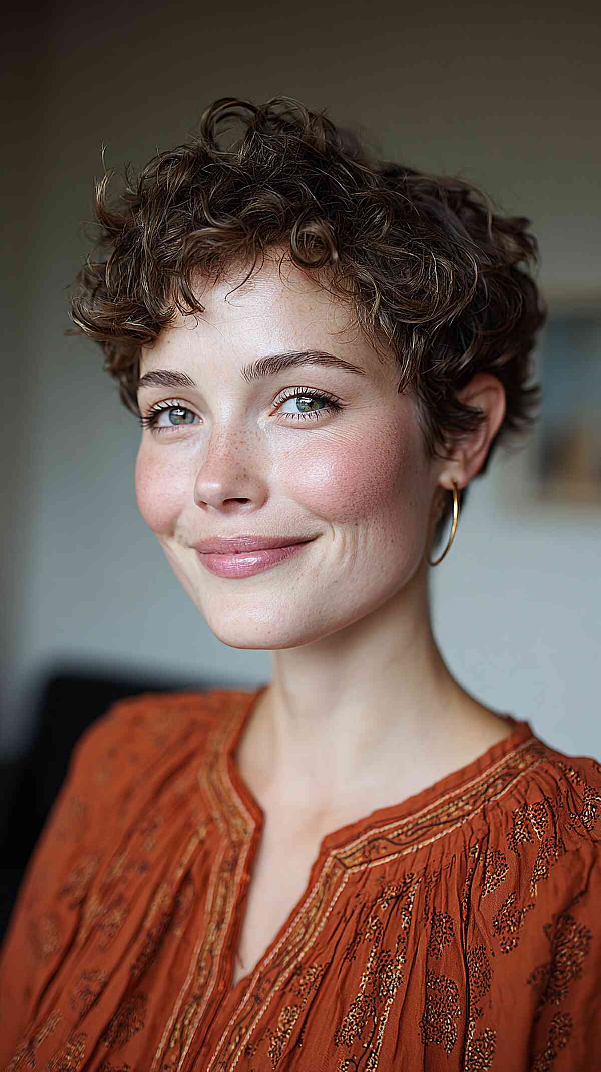 Textured Curly Pixie Cut
