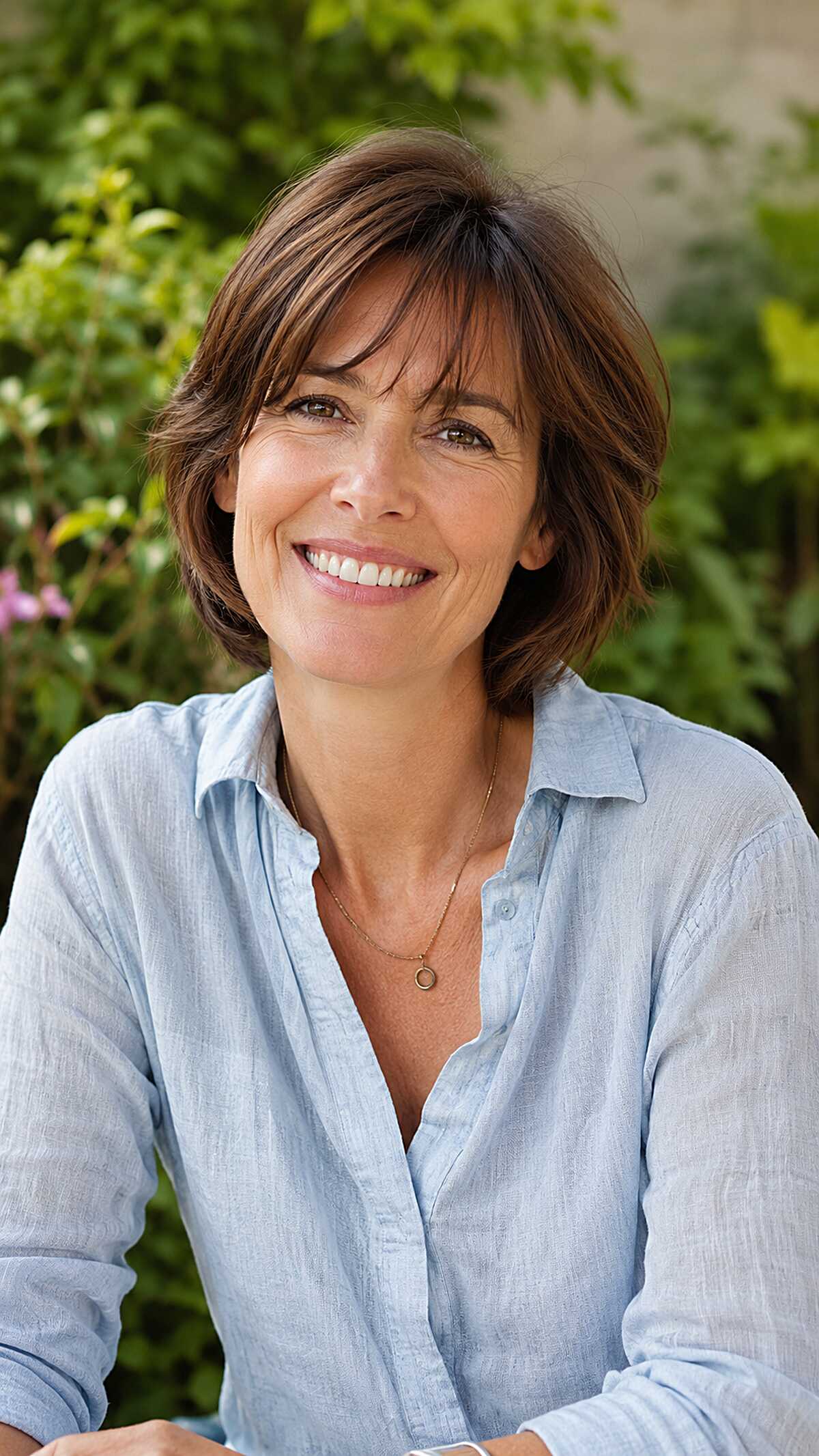 Layered Chin-Length Bob with Wispy Side Bangs