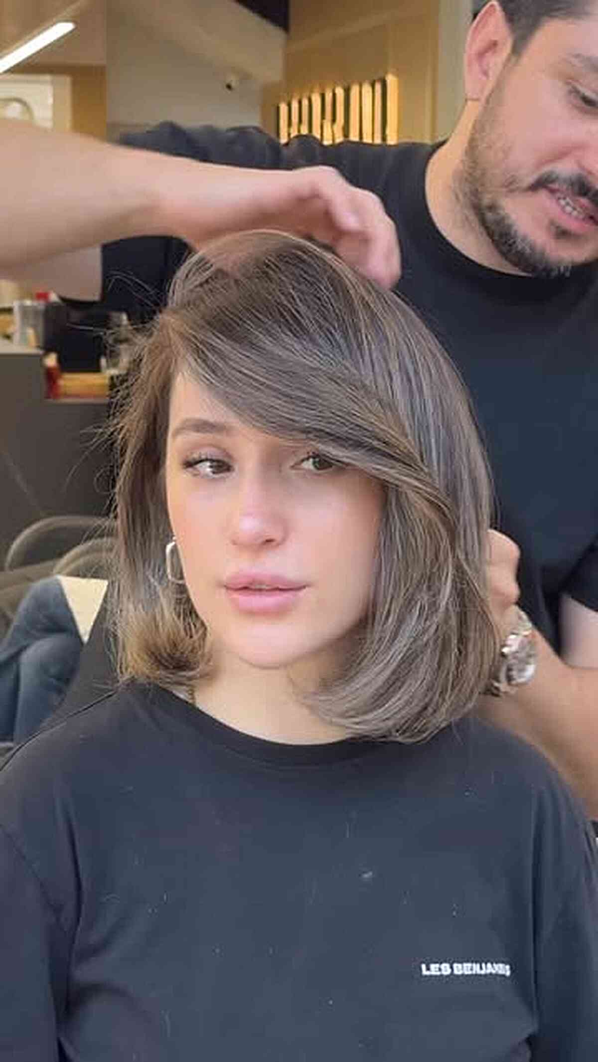 Soft Side-Swept Bob with Subtle Layers
