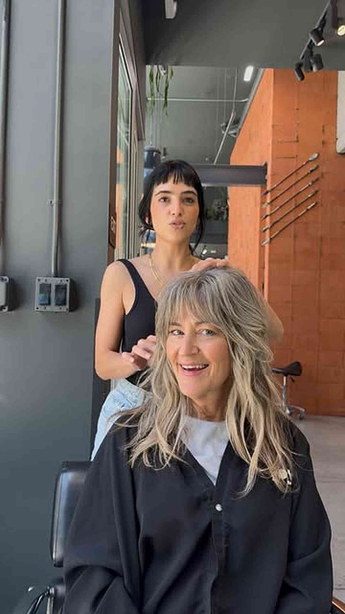 Trendy Layered Shag with Curtain Bangs