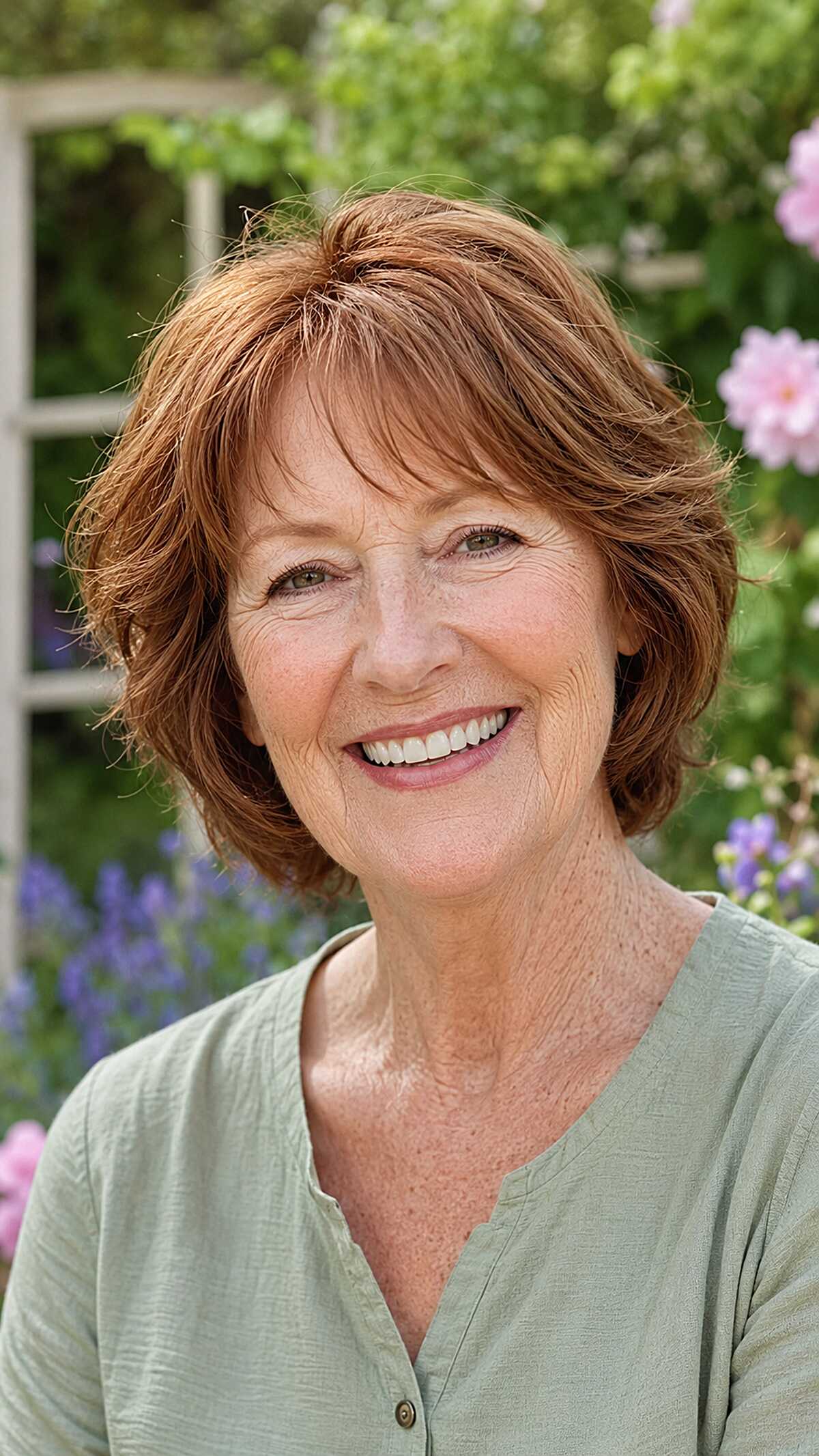 Auburn Shag Bob with Razored Layers and Wispy Crown