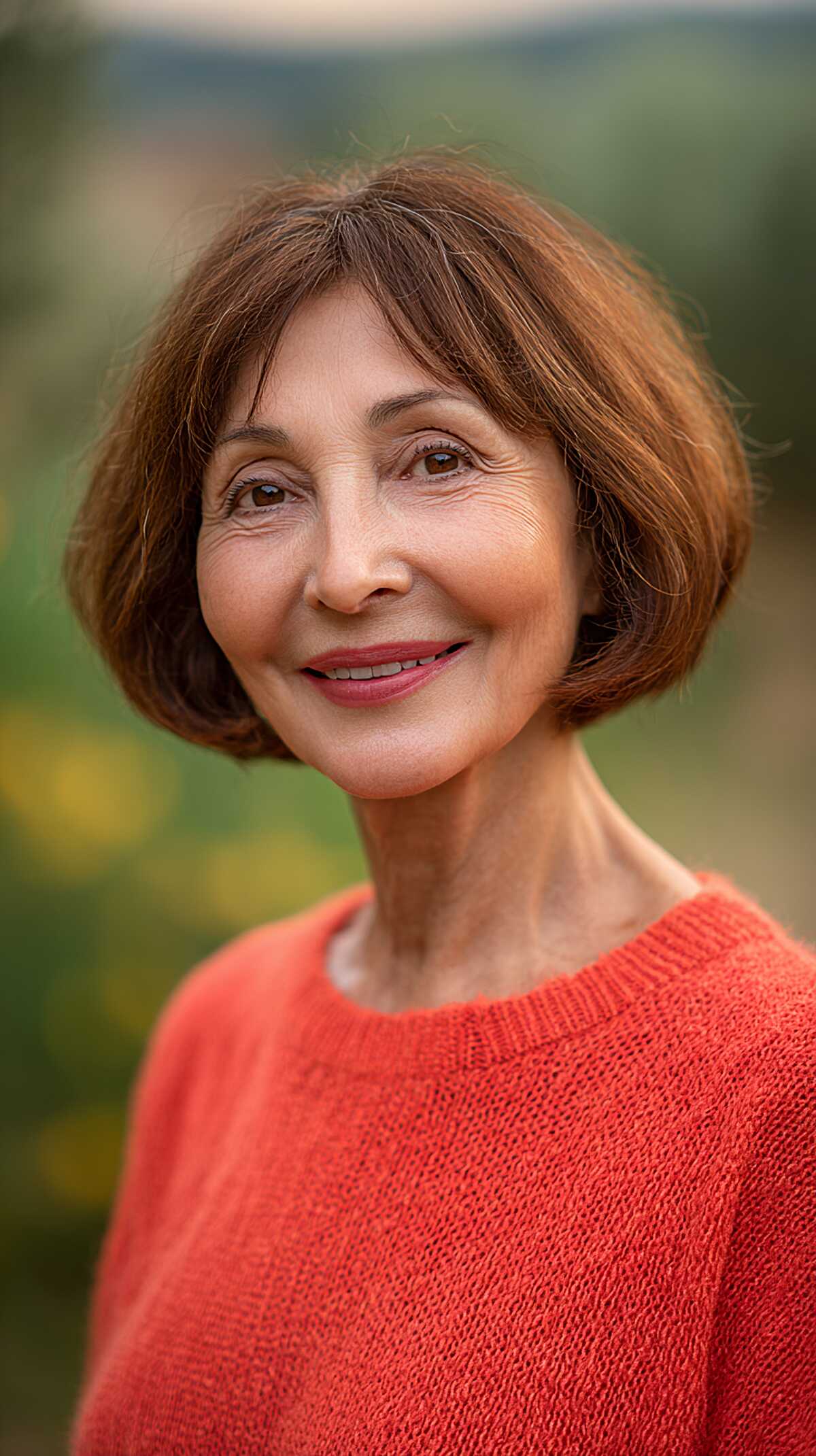 Chestnut Brown Rounded Bob with Soft Ends