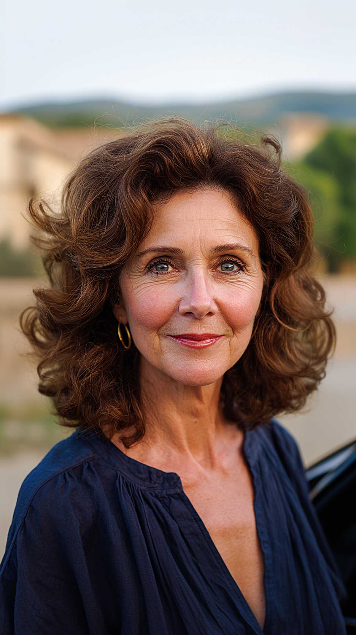 Full-Bodied Curly Shag with Feathered Crown Layers