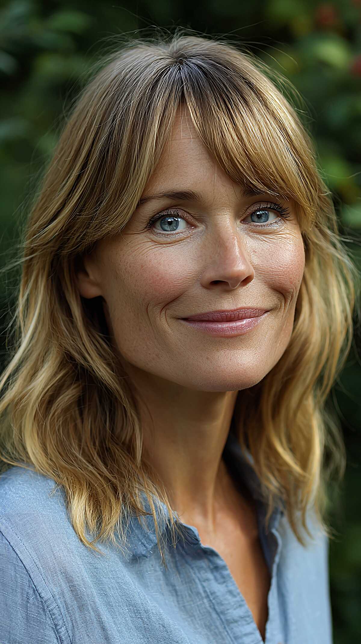 Golden Blonde Shag with Barely There Fringe and Loose Texture