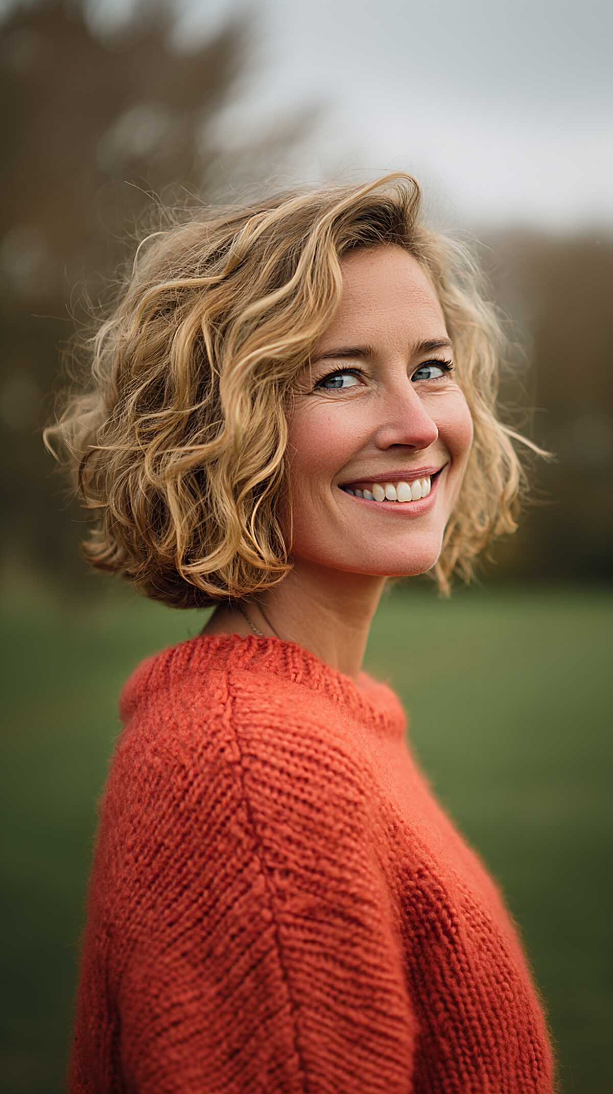 Jaw-Length Wavy Bob with Dark Root Melt and Honey Blonde Ends