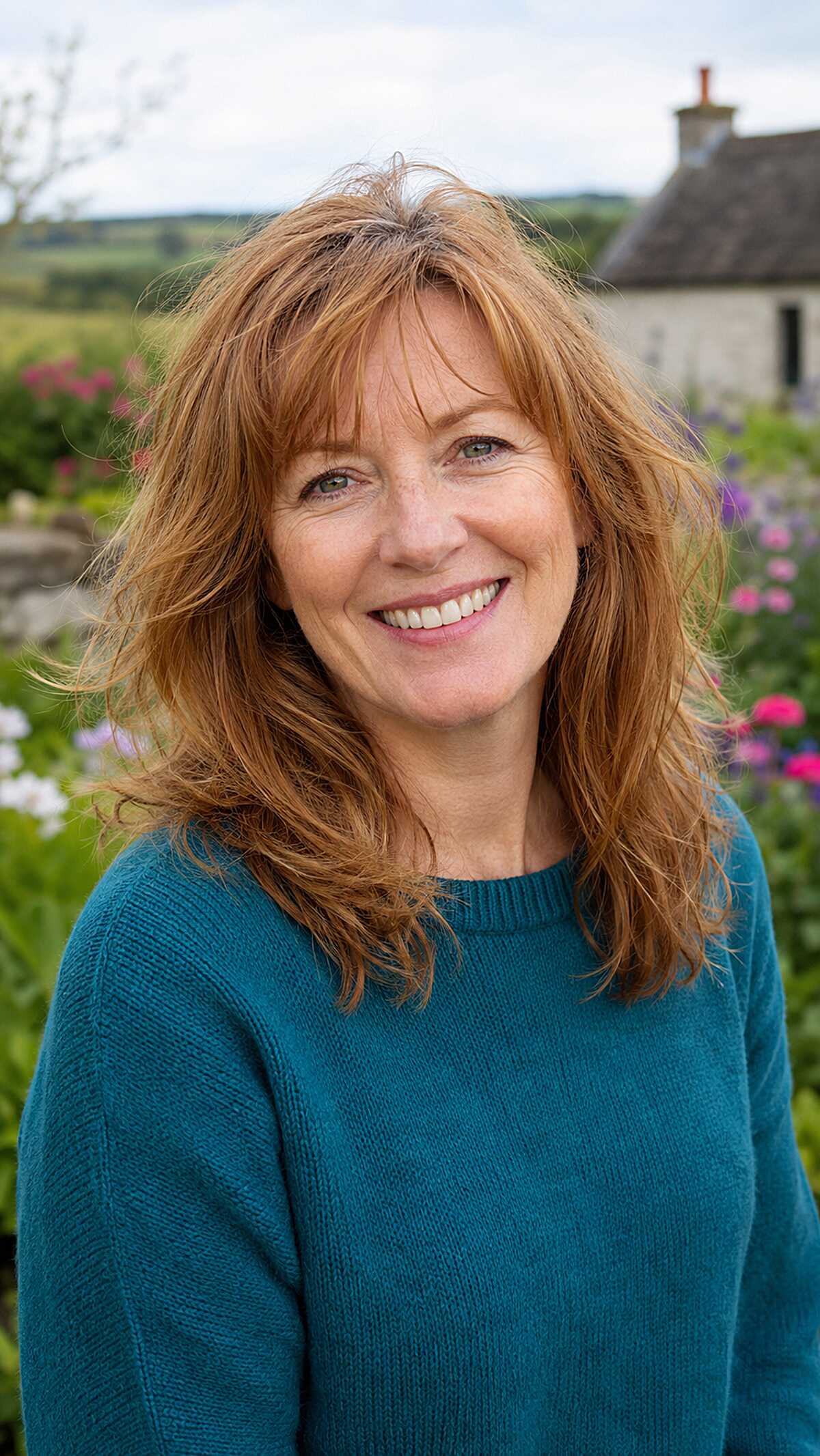 Natural Copper Shag with Undone Fringe and Wind-Tossed Layers