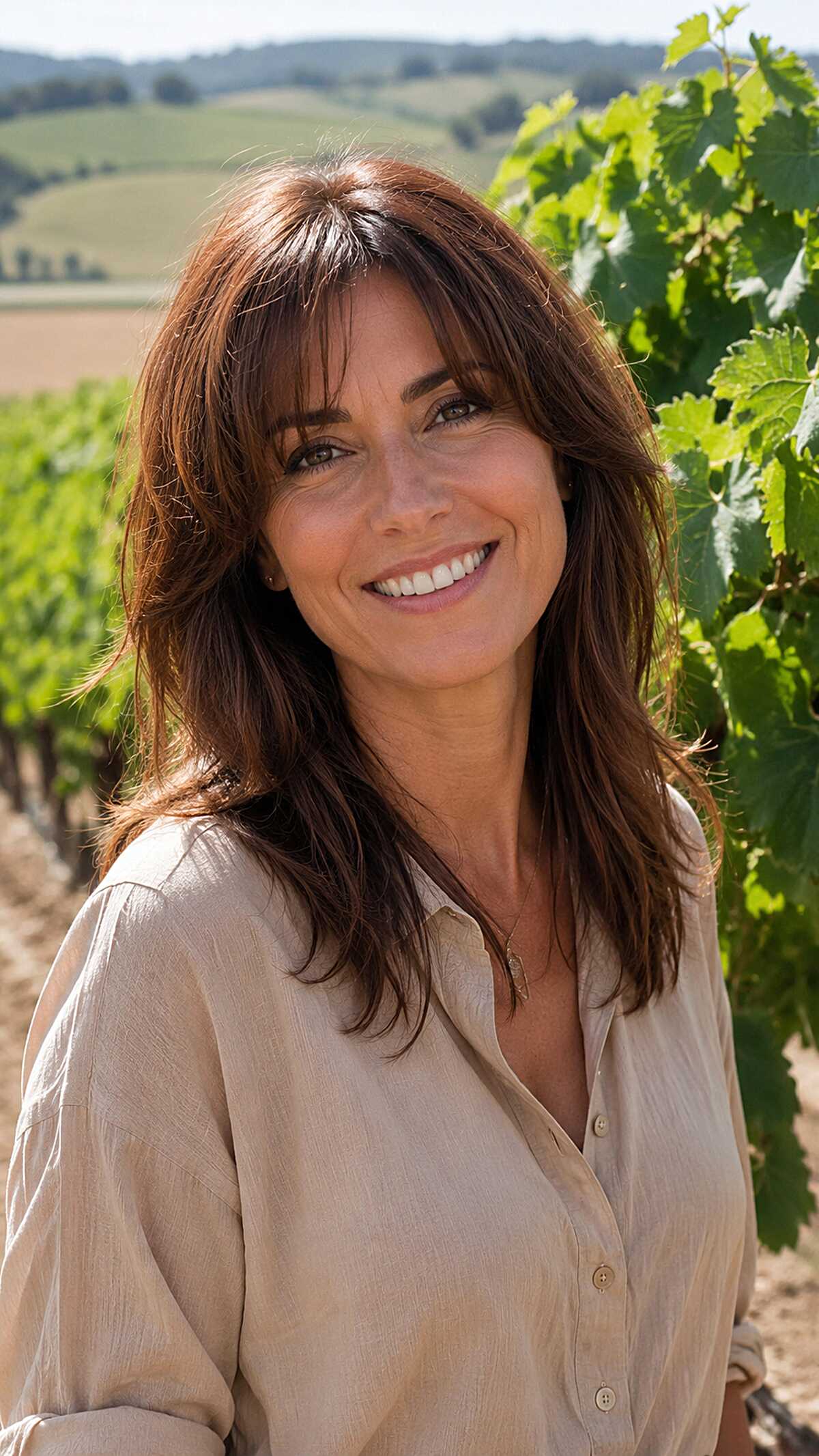 Rich Brunette Shag with Grown-Out Fringe and Razored Movement